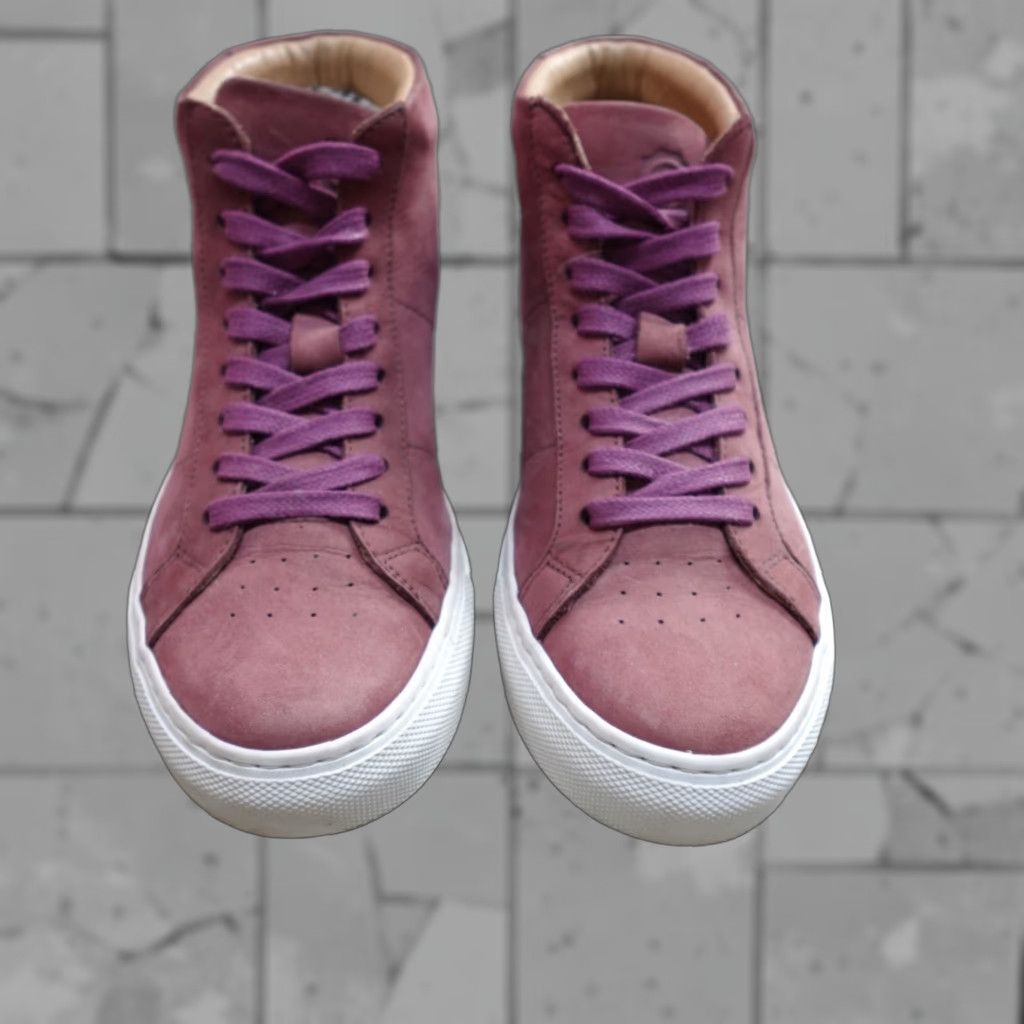 Greats GREATS Women's Sneakers High Top Suede Leather Lined Made in Italy Pink 7.5 Leather Insole Size M / US 6-8 / IT 42-44 - 1 Thumbnail