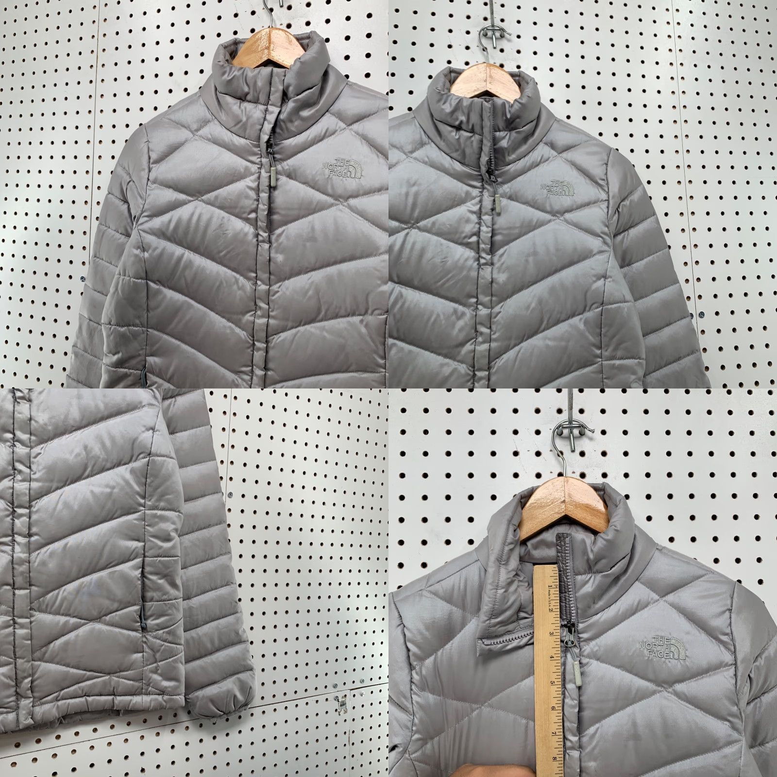 The North Face North Face 550 Down Quilted Puffer Jacket Womens Small Gray NM 18.5x23.5 Size S / US 4 / IT 40 - 8 Thumbnail