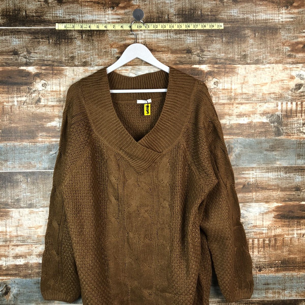 Homespun Knitwear × Japanese Brand Whirldwind Brown cable Knitwear #A1729 Size XL / US 12-14 / IT 48-50 - 2 Thumbnail