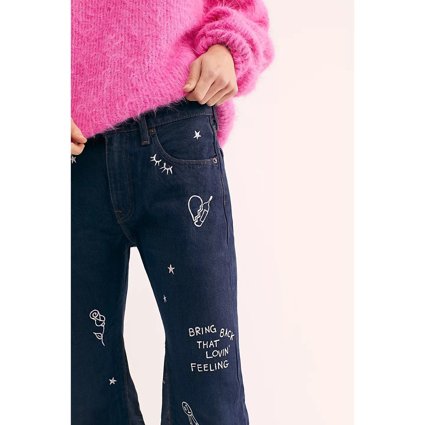 Free People New Free People Barber Jocelyn Sketchy Culotte Jeans $253 Size 28" / US 6 / IT 42 - 2 Thumbnail