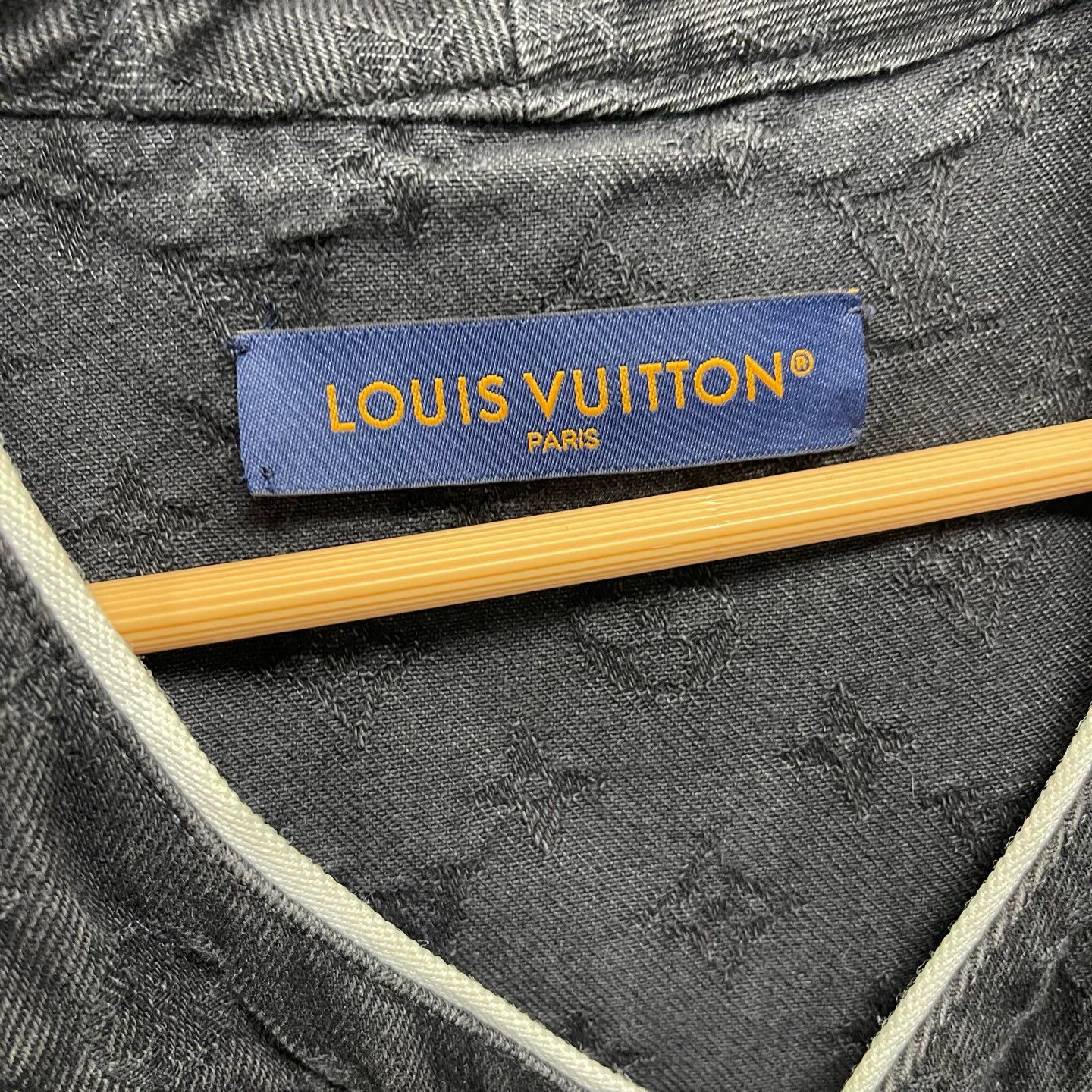 Louis Vuitton LV black allover print denim short shirt jacket Size US XXL / EU 58 / 5 - 3 Thumbnail