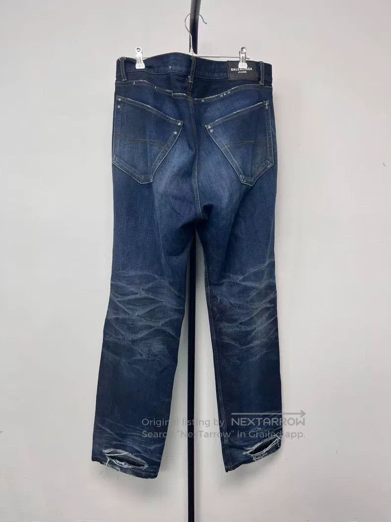 Balenciaga Balenciaga Faded Cotton Straight Leg Jeans Women's Blue Size 35" - 2 Thumbnail