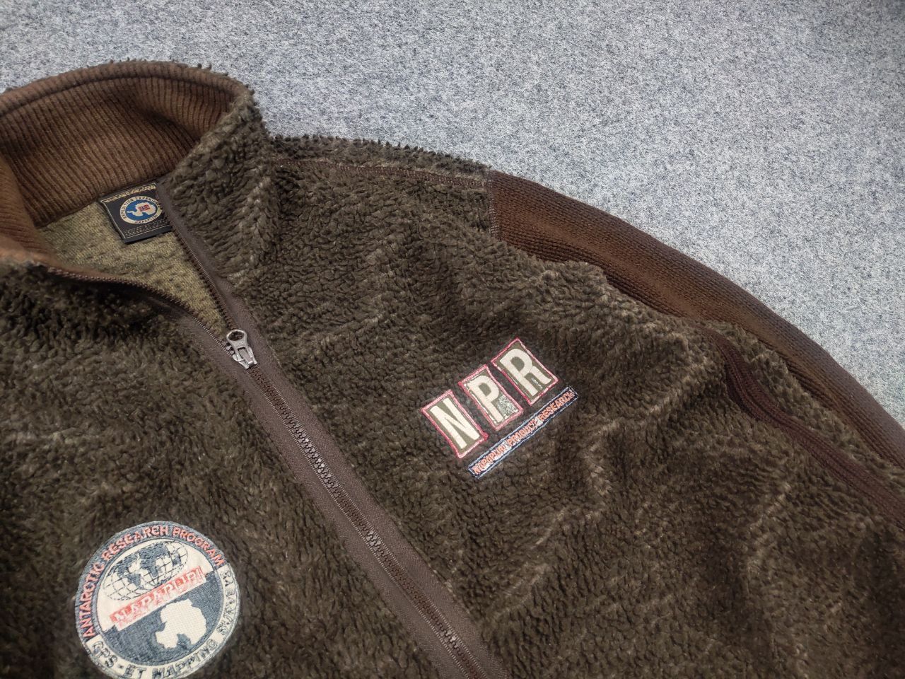 Napapijri Vintage Napapijri Sherpa Fleece Knit Sleeves Zip Pullover Size US M / EU 48-50 / 2 - 8 Thumbnail