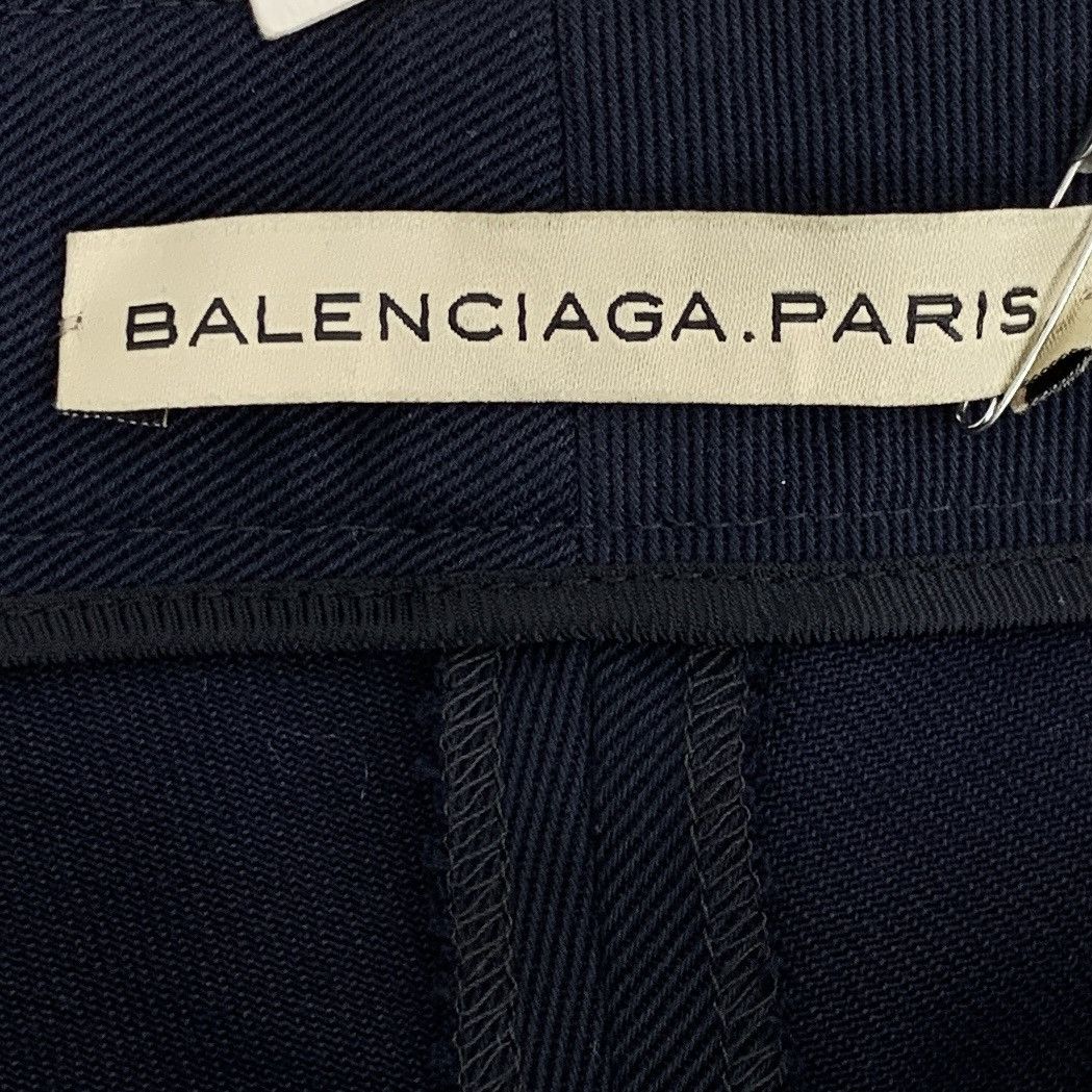 Balenciaga Balenciaga Dark Blue Letter Embroidered Casual Pants K26WX Size 27" / US 4 / IT 40 - 6 Thumbnail