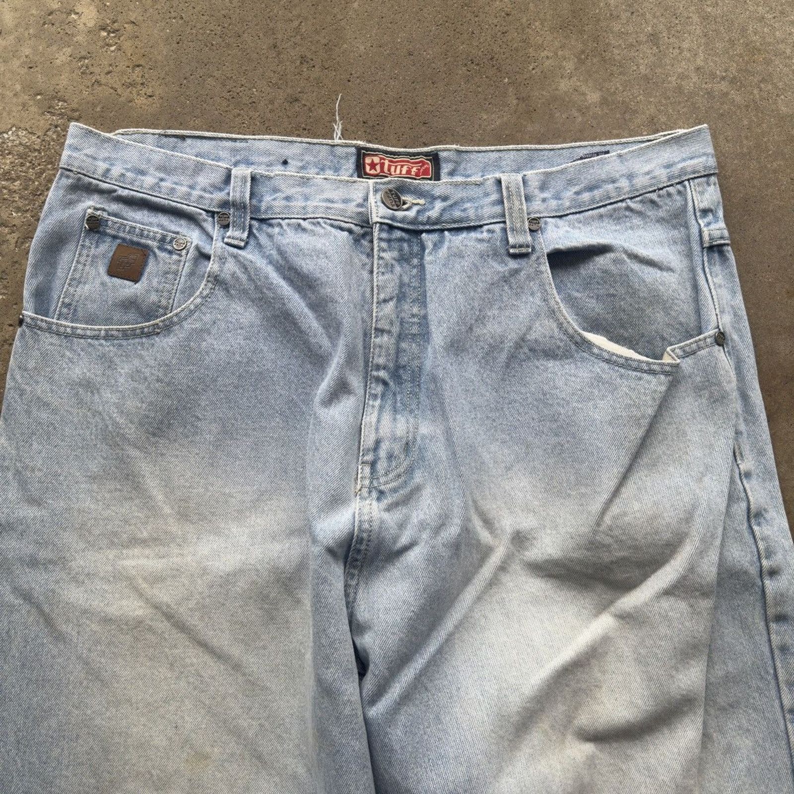 Vintage Y2K Faded Light Baggy Wide Skater Jeans ERD Grunge Chrome Size US 36 / EU 52 - 4 Thumbnail