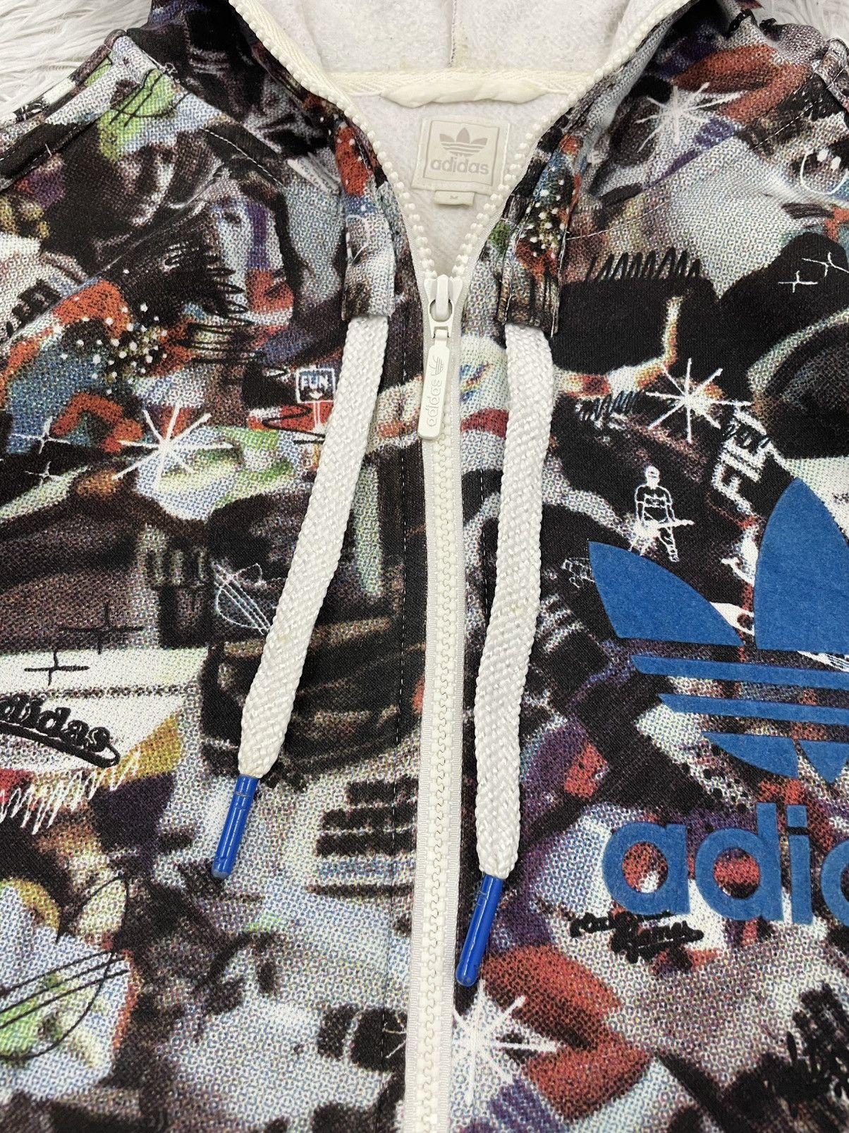 Adidas Vintage Fullzip & Fullprint Adidas Sweater Jacket Hoodie Size US M / EU 48-50 / 2 - 7 Thumbnail