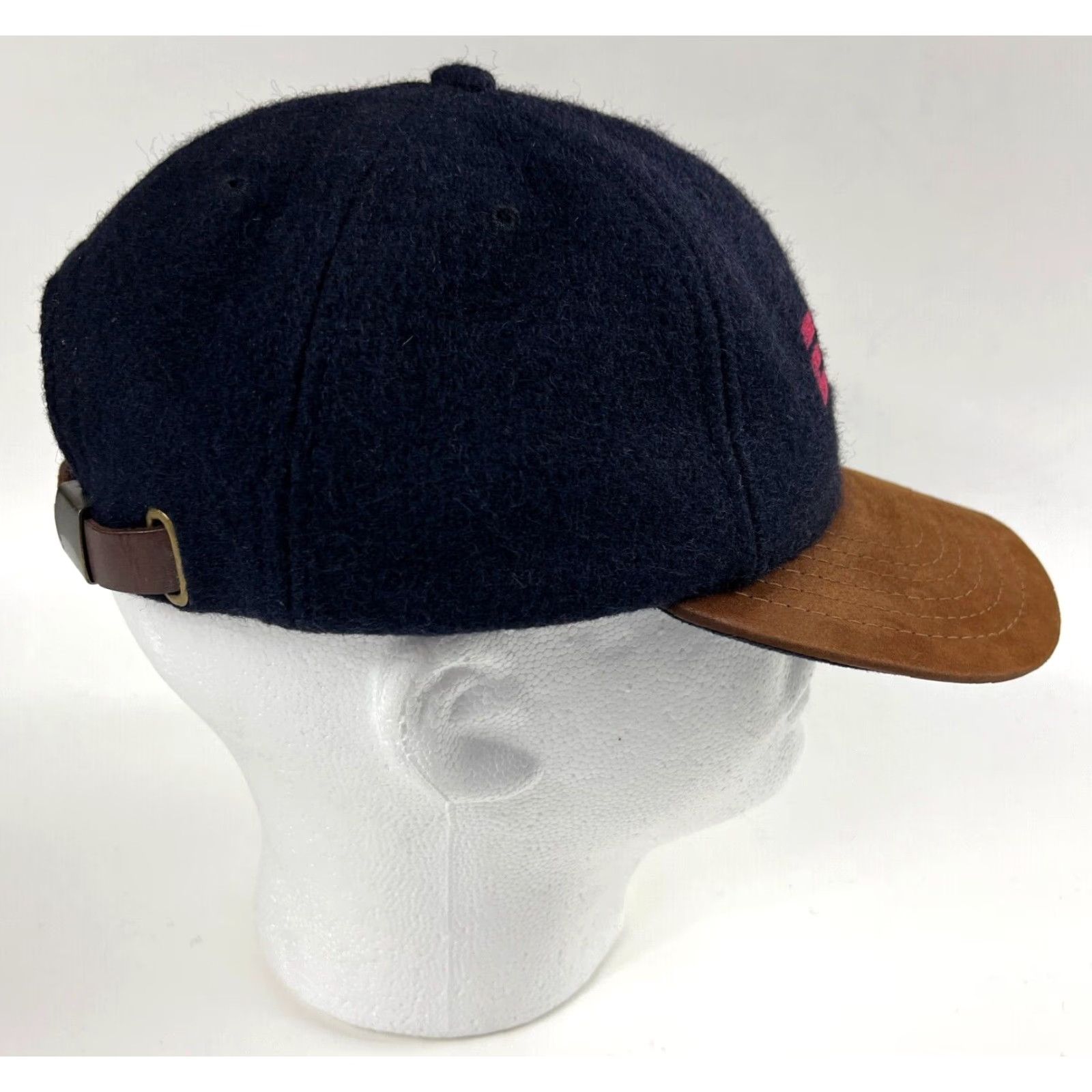 Vintage Vintage ESPN The Industry Strapback Hat Suede Brim Made in USA Navy Blue One Size Mens Adjustable 90s Sports Hat Size ONE SIZE - 5 Thumbnail