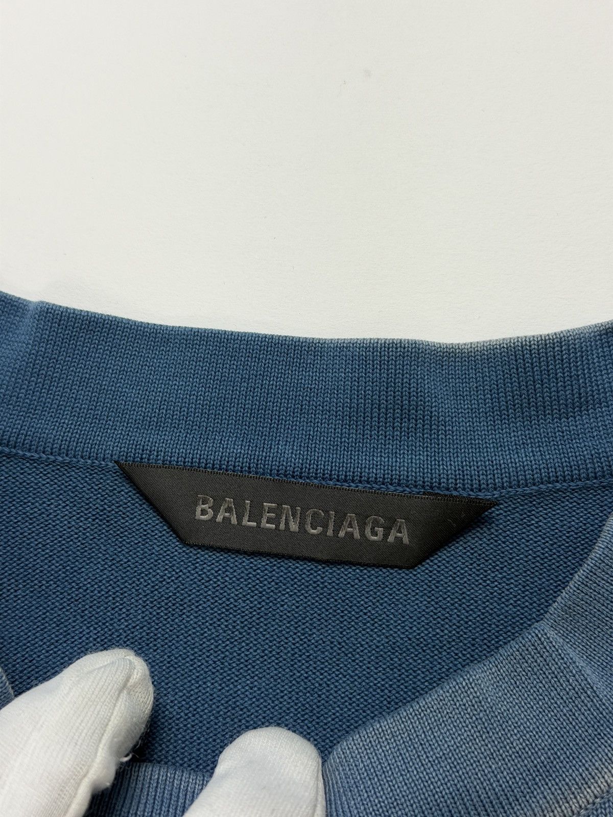 Balenciaga Balenciaga Knitted Cotton SunBleached Oversized Tee Size US S / EU 44-46 / 1 - 6 Thumbnail