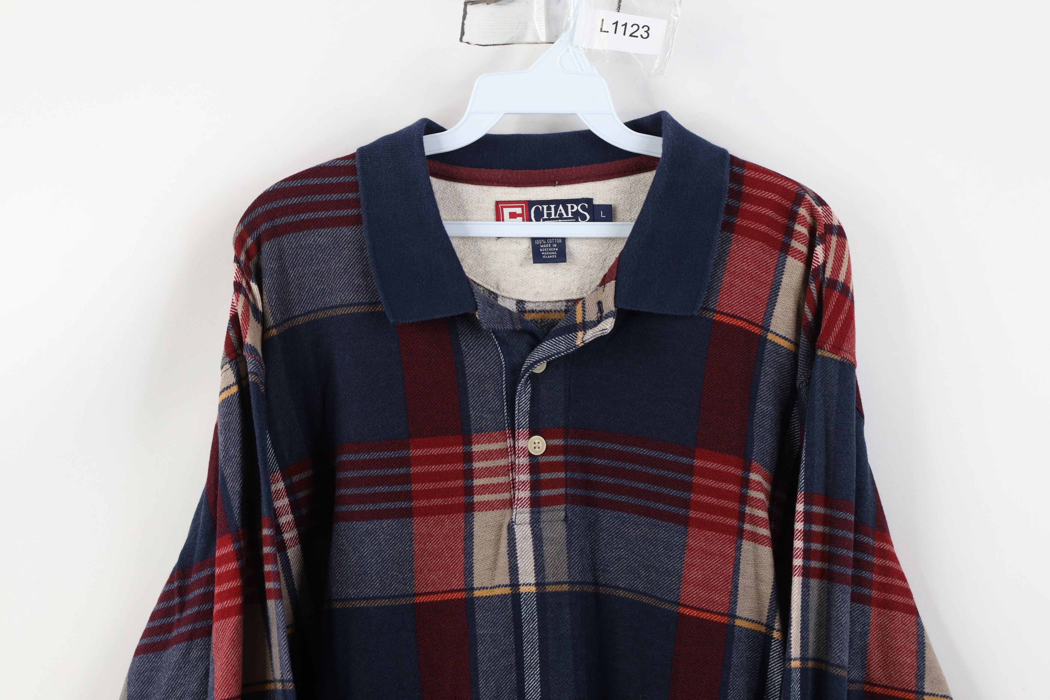 Polo Ralph Lauren Vintage 90s Chaps Ralph Lauren long Sleeve Rugby Polo Plaid Size US L / EU 52-54 / 3 - 2 Thumbnail