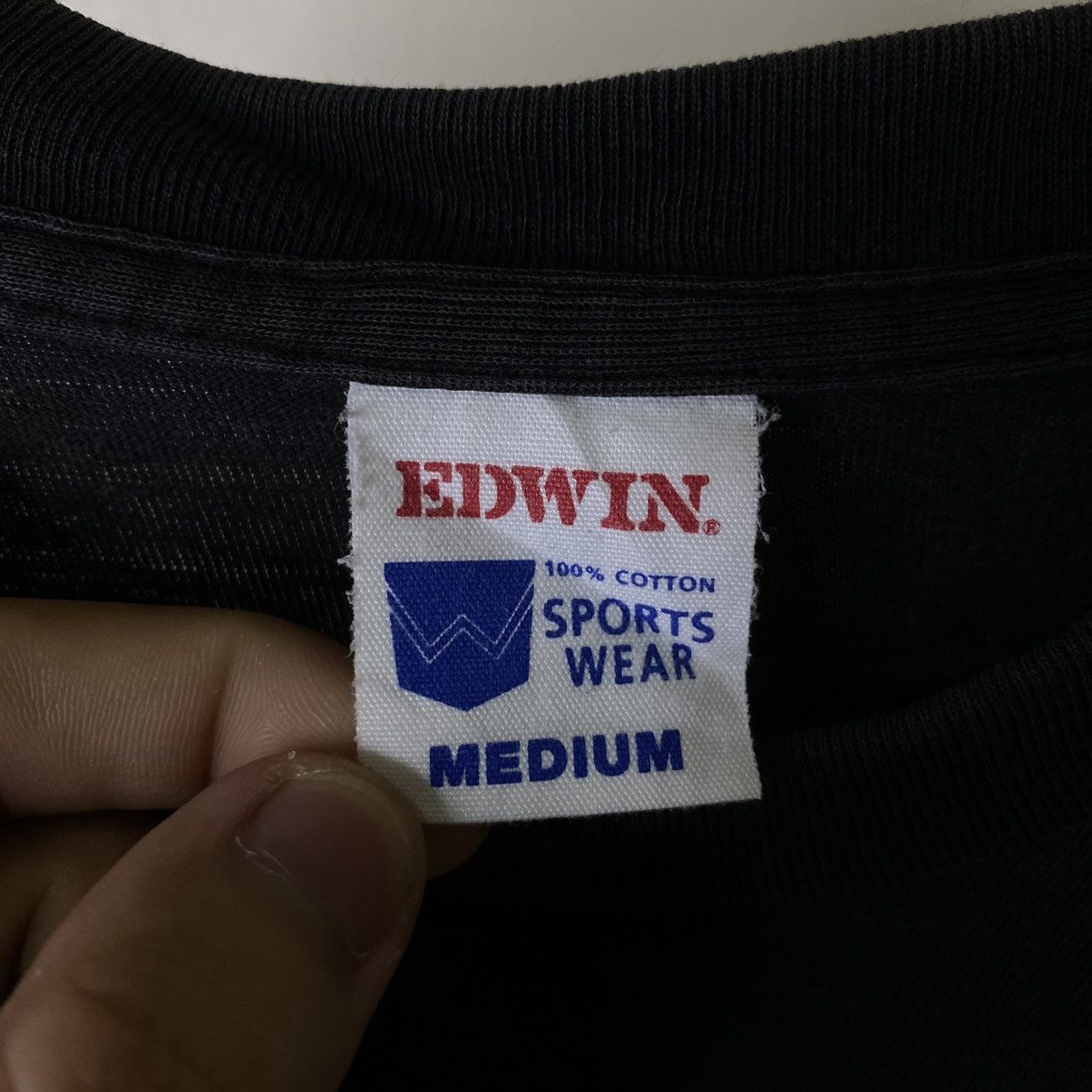Edwin Vintage 1990s Edwin Black Blank T Shirt Size US M / EU 48-50 / 2 - 3 Thumbnail