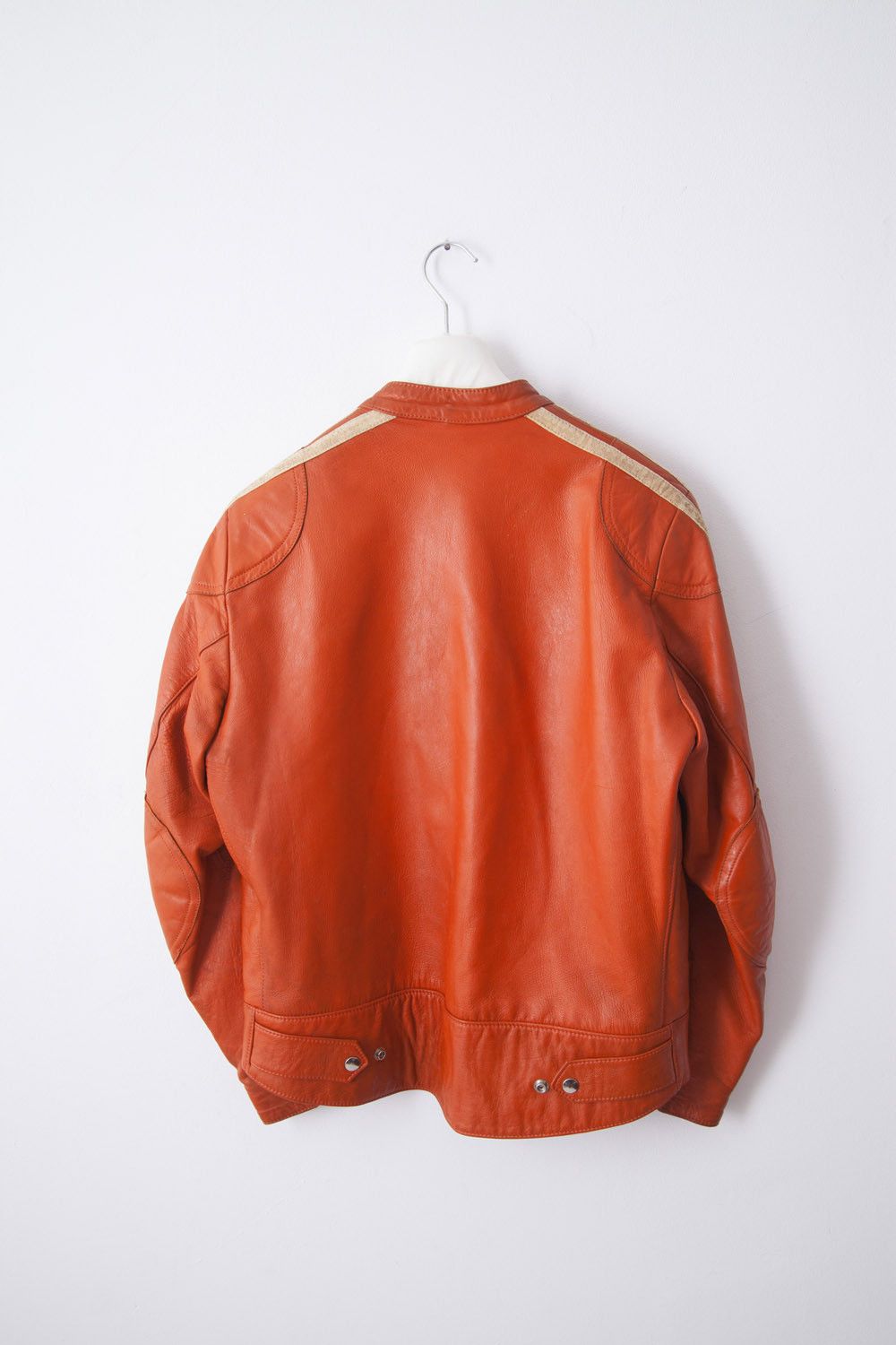 Honda 1970's Honda HM orange leather biker jacket Size US S / EU 44-46 / 1 - 3 Thumbnail