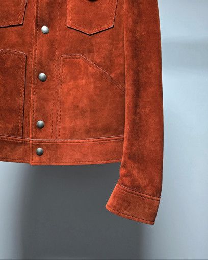 Tom Ford o1sm1stk0824 Suede Jacket in Brick Orange Size US L / EU 52-54 / 3 - 3 Thumbnail