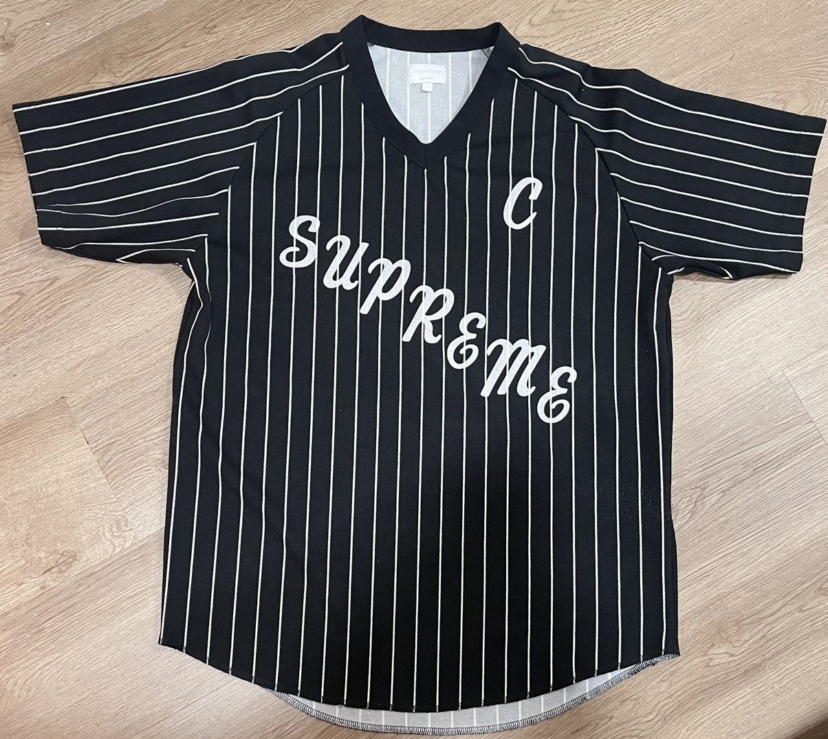 Supreme Supreme AD Baseball Jersey Pinstripe | Grailed