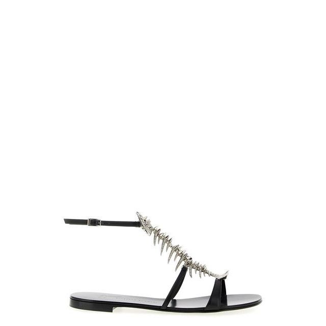 GIUSEPPE ZANOTTI Slim Black Sandals New & Authentic (Women's