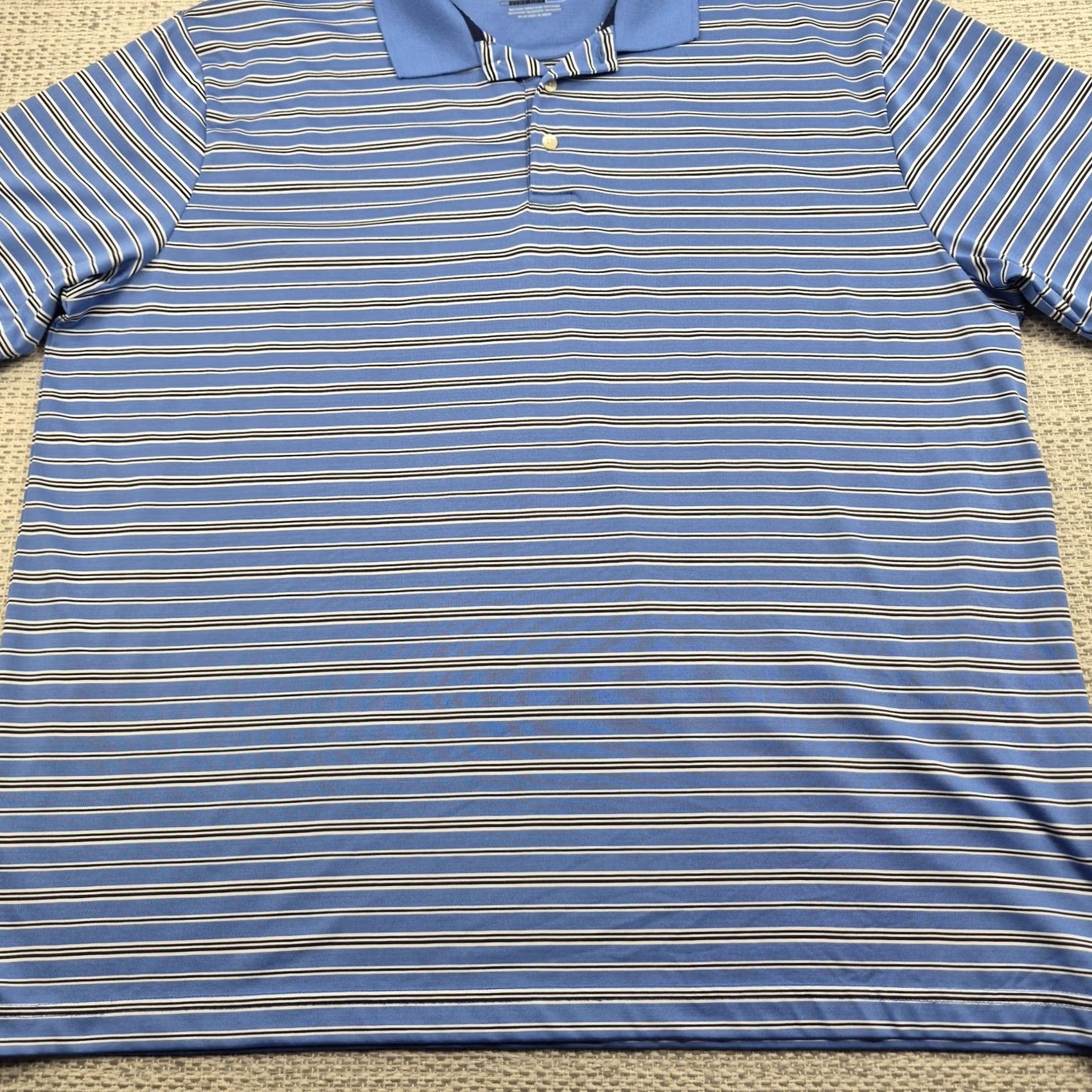 Chaps Chaps Golf Polo Shirt Mens 2XL Blue Stripe Stay-Dry Performance Moisture Wicking Shirt Size US XXL / EU 58 / 5 - 4 Thumbnail