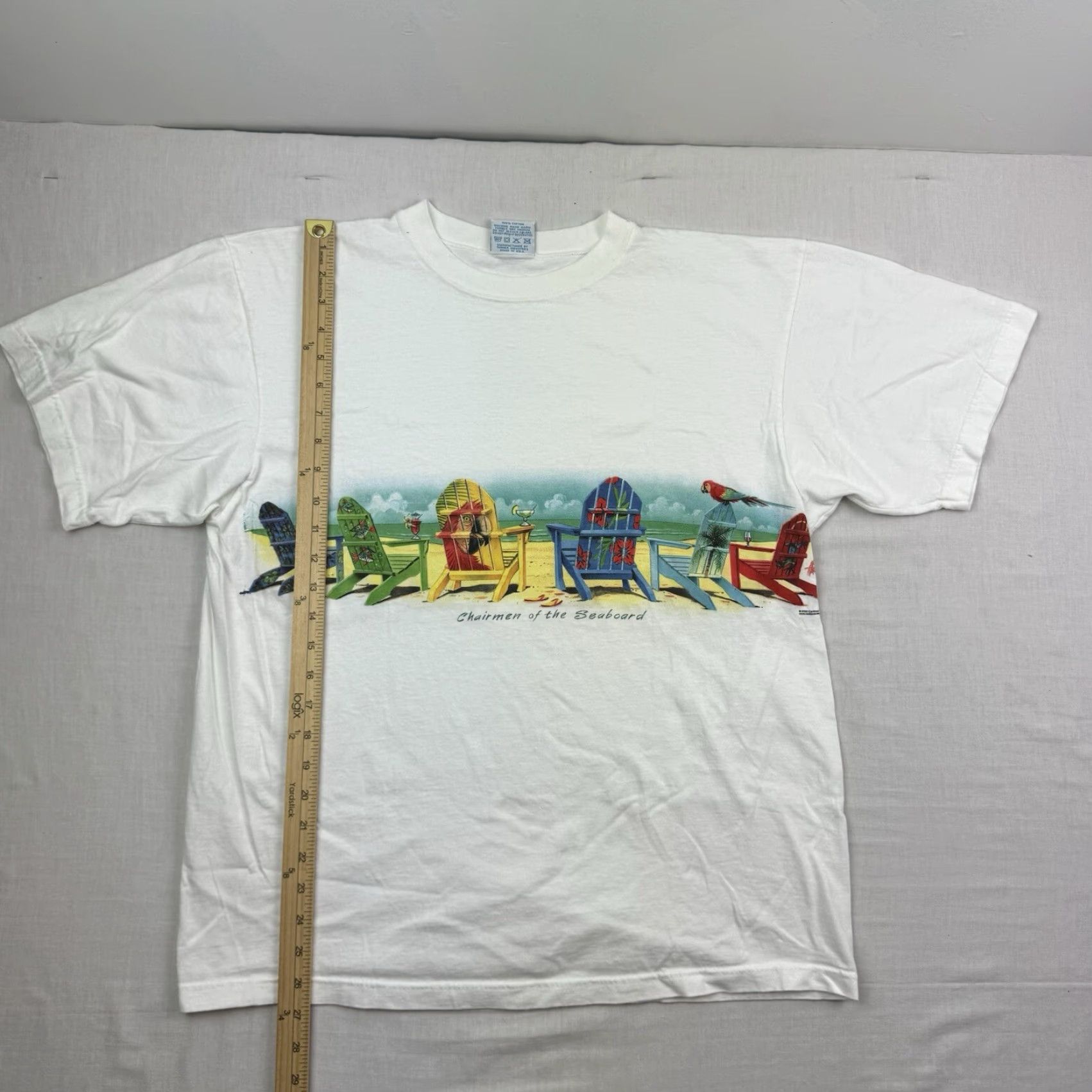 Vintage VINTAGE Caribbean Soul T-Shirt Adult Large White Men 90s Tropical Chairmen Of The Seaboard 90s Mens T-Shirt Size US L / EU 52-54 / 3 - 7 Thumbnail