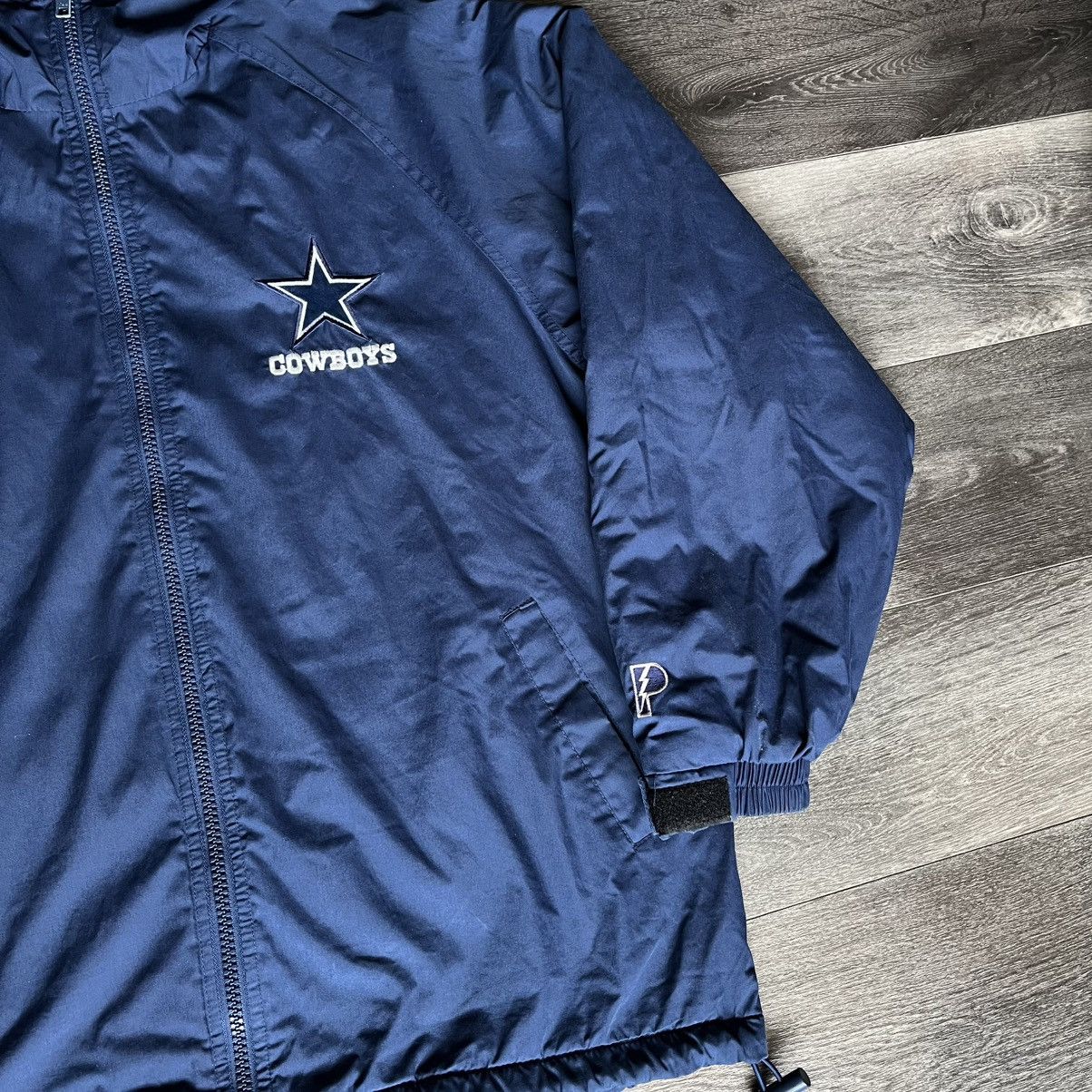 NFL × Pro Player × Vintage Vintage 90s NFL Pro Player Dallas Cowboys Puffer Jacket Hood Size US M / EU 48-50 / 2 - 2 Thumbnail