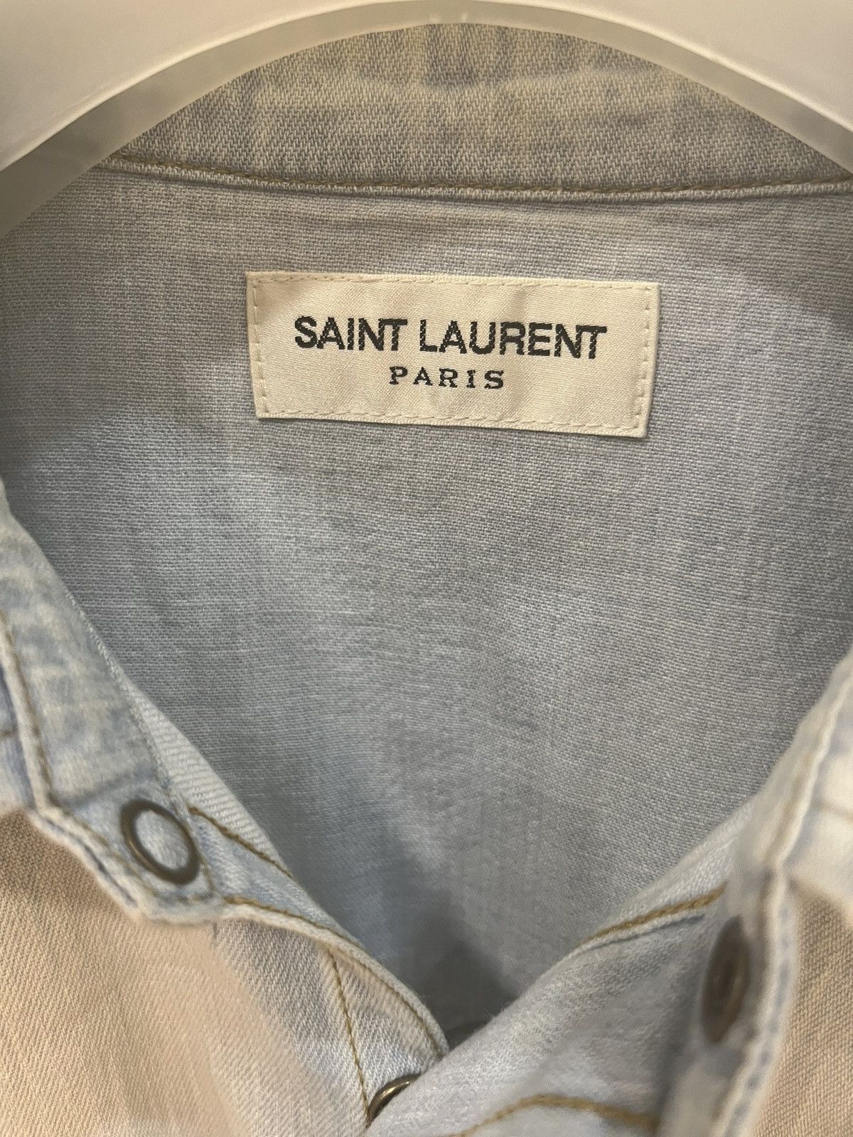 Saint Laurent Paris Distressed western denim shirt size M Size US M / EU 48-50 / 2 - 4 Thumbnail