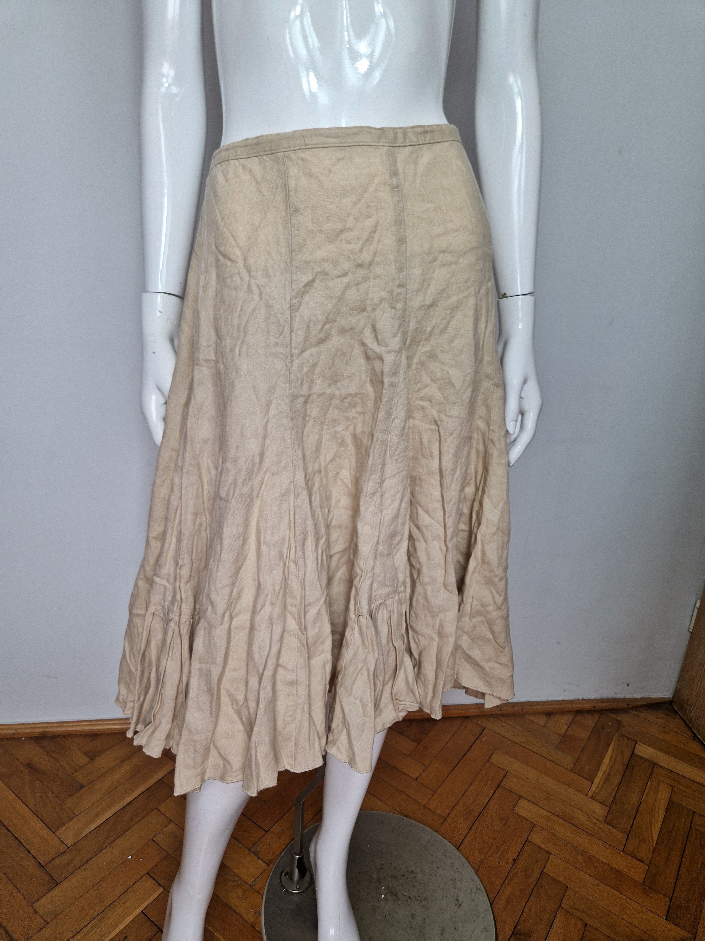 Vintage vintage amazing flared linen skirt avant garde japanese Size 28" / US 6 / IT 42 - 4 Thumbnail