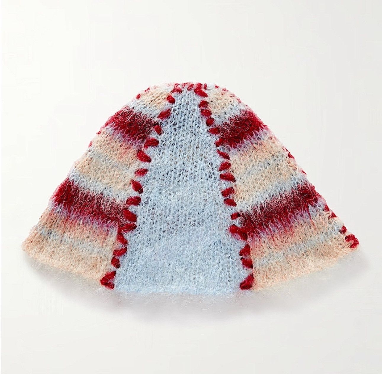 Marni Marni mohair bucket hat iconic brushed stripes tan NWT Size ONE SIZE - 1 Thumbnail
