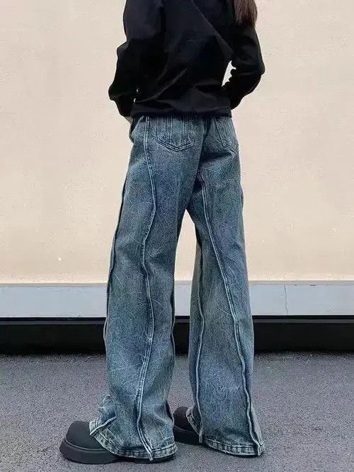 Japanese Brand Street vintage cracked micro jeans Size US 32 / EU 48 - 4 Thumbnail