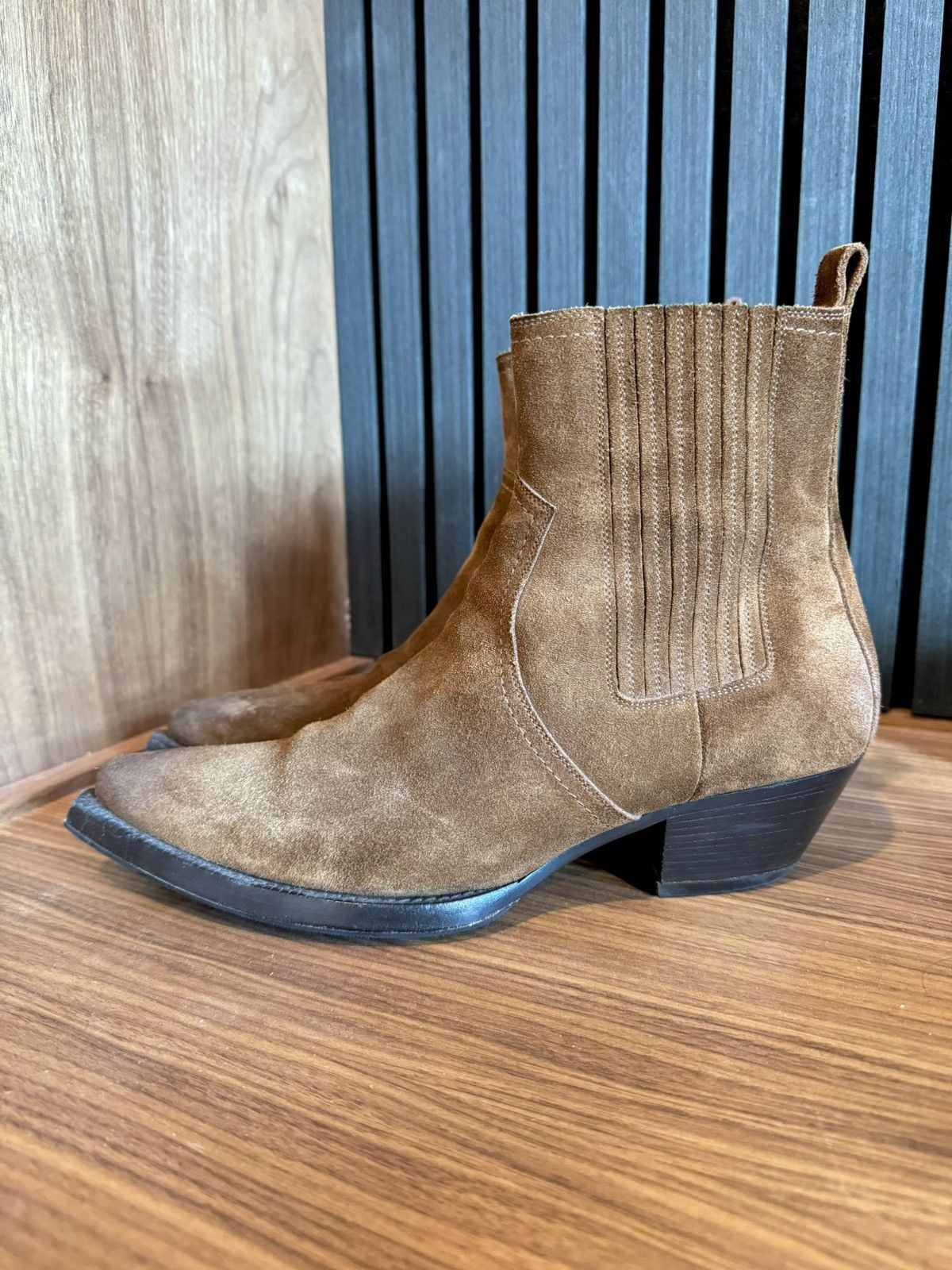 image of Saint Laurent Paris Saint Laurent Lukas Boots in Dark Tan, Men's (Size 9)