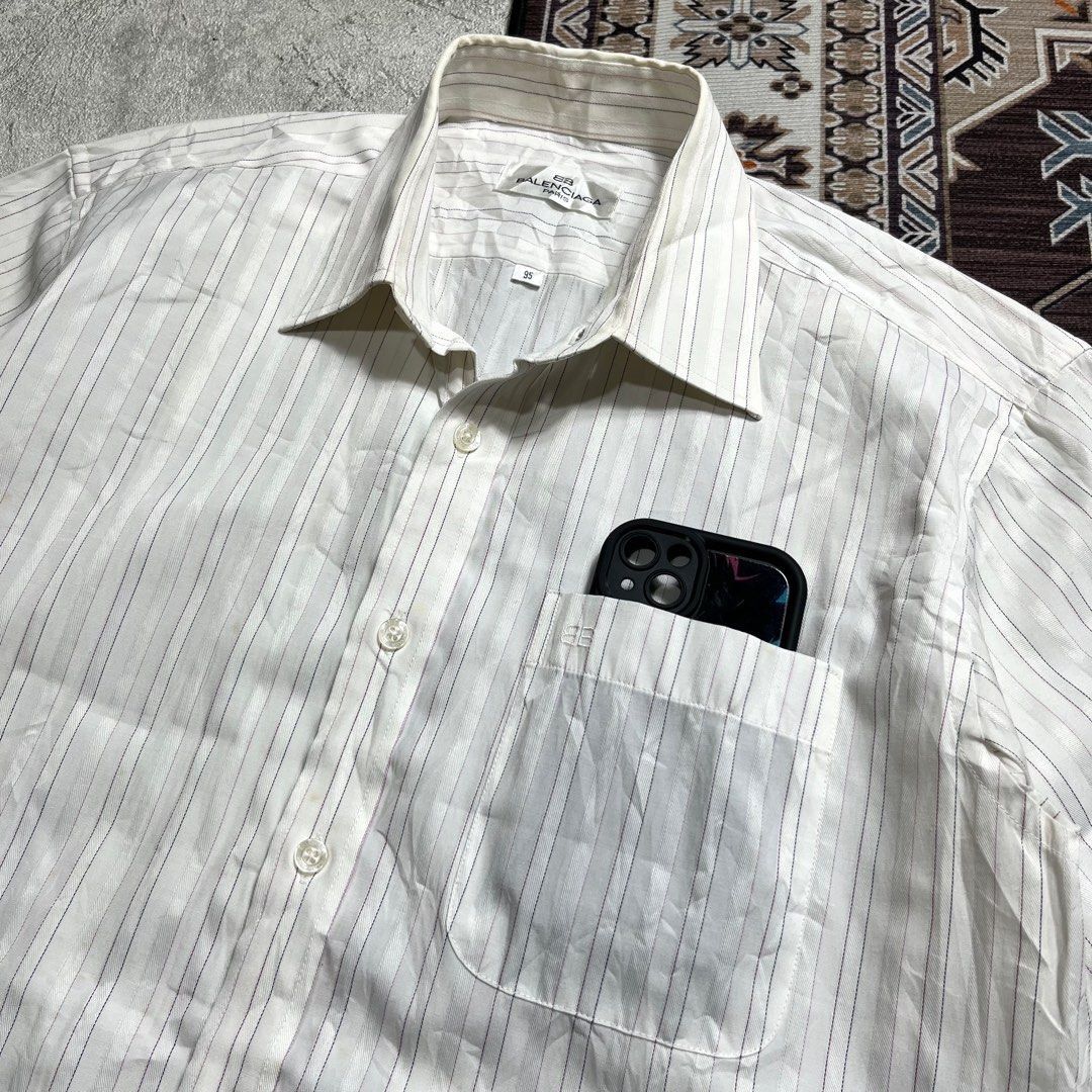 Balenciaga Vintage Balenciaga Striped Shirt Size US M / EU 48-50 / 2 - 8 Thumbnail