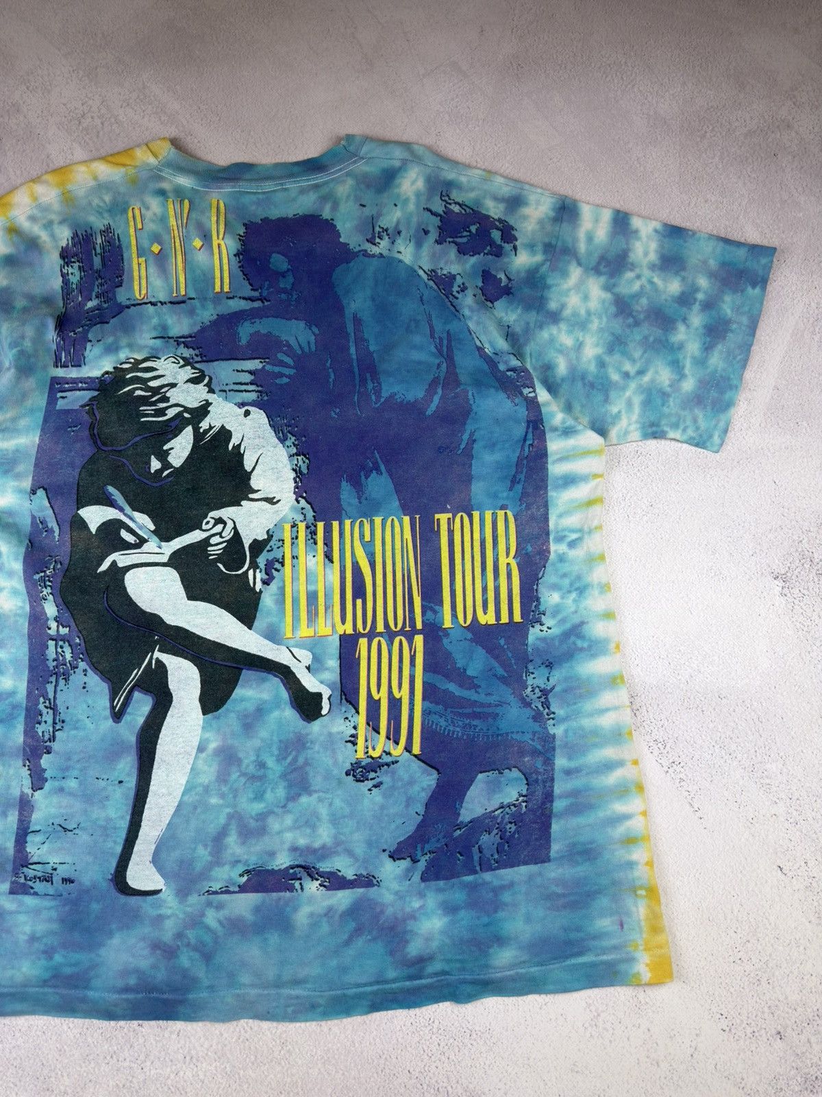 Liquid Blue 1991 Guns N' Roses Use Your Ilusion Tour Liquid Blue Tie Dye Size US XL / EU 56 / 4 - 10 Thumbnail