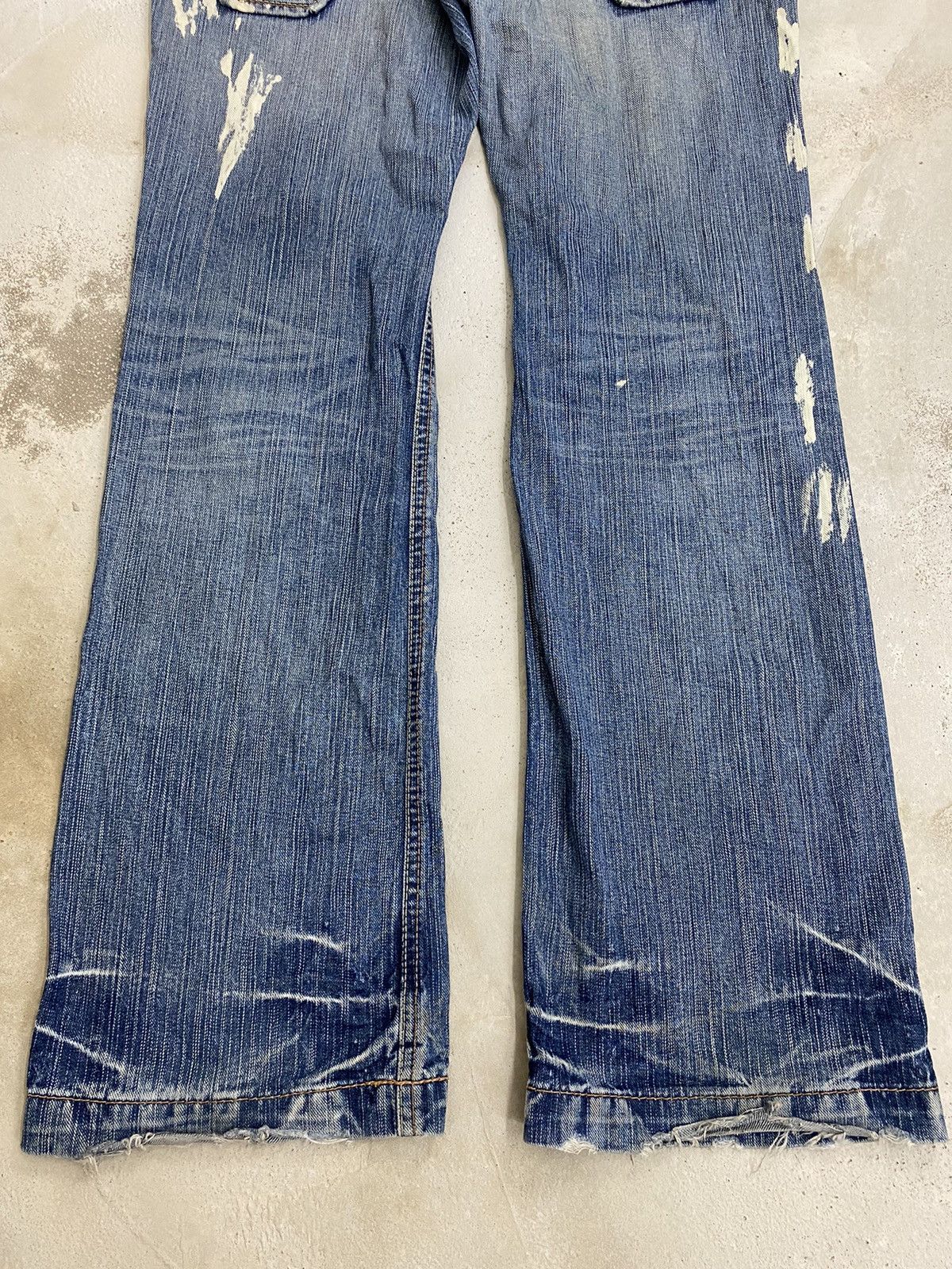 If Six Was Nine Le Jean De Base Francais Clawn Mark Blue Way Abstract Paint Size US 32 / EU 48 - 12 Thumbnail