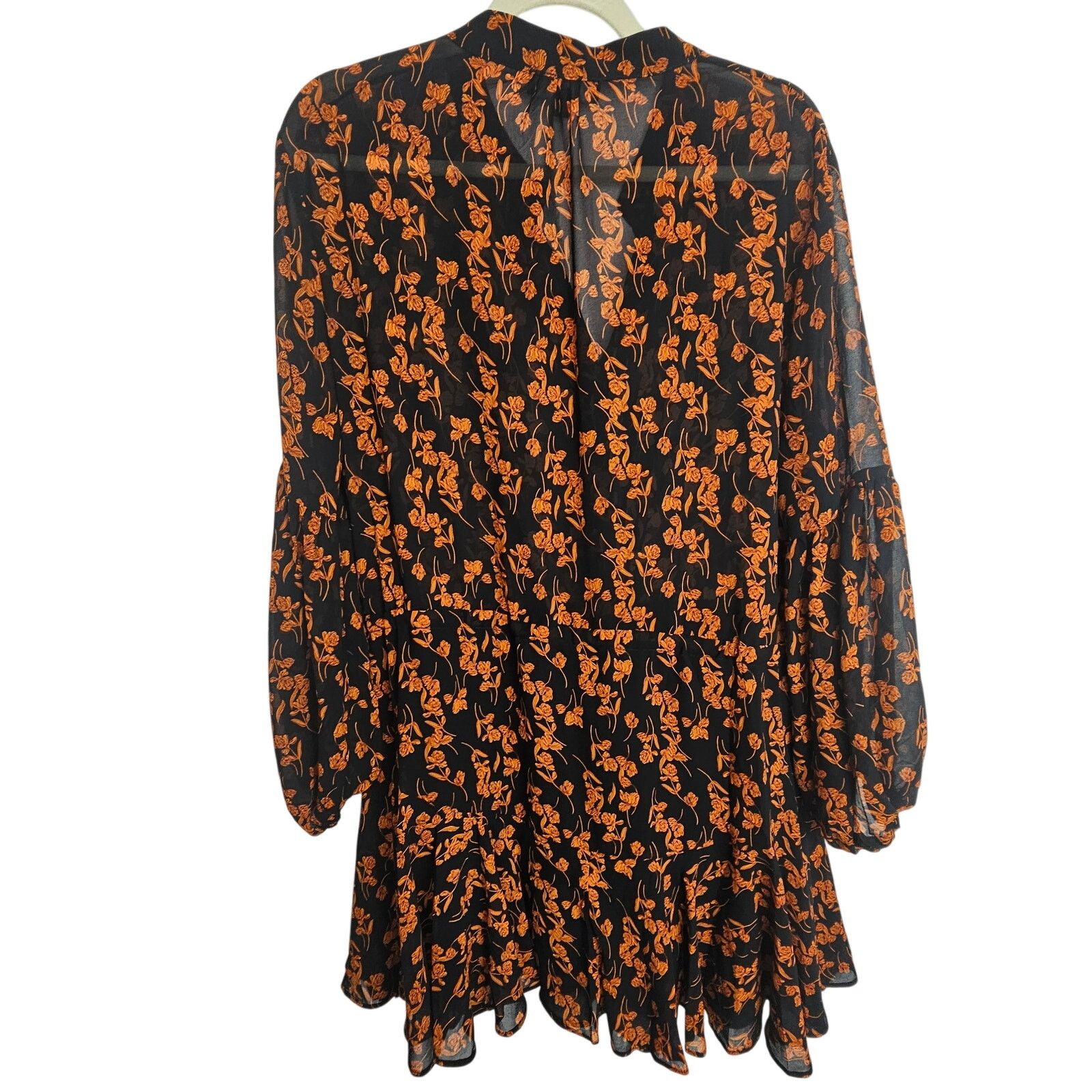 Lululemon Lulus Dress M Sashay My Way Black Floral LS Mini Dress Puff Size M / US 6-8 / IT 42-44 - 10 Thumbnail