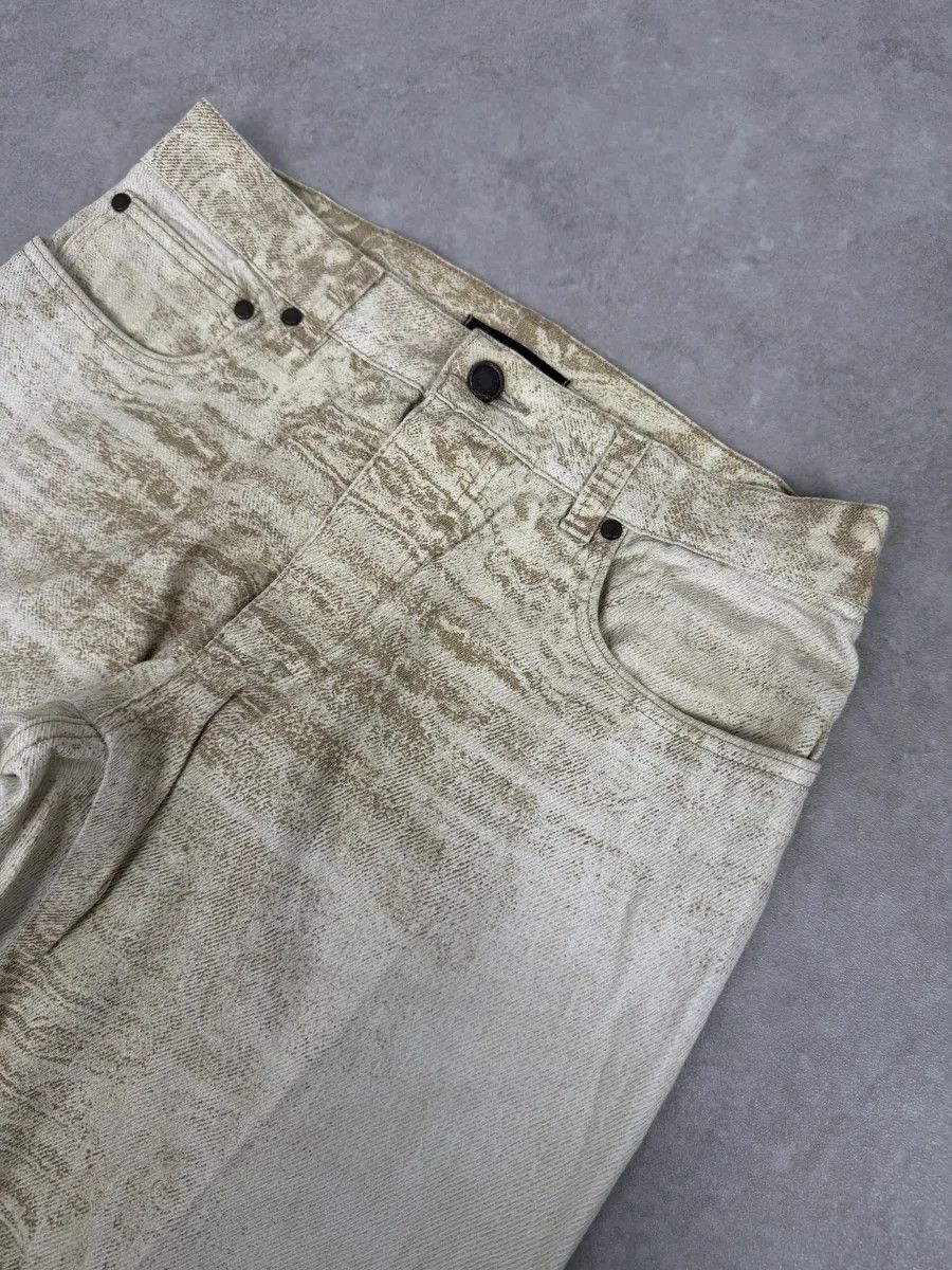Roberto Cavalli 2000s Roberto Cavalli White & Beige Marble Abstract Pants Size US 30 / EU 46 - 9 Thumbnail