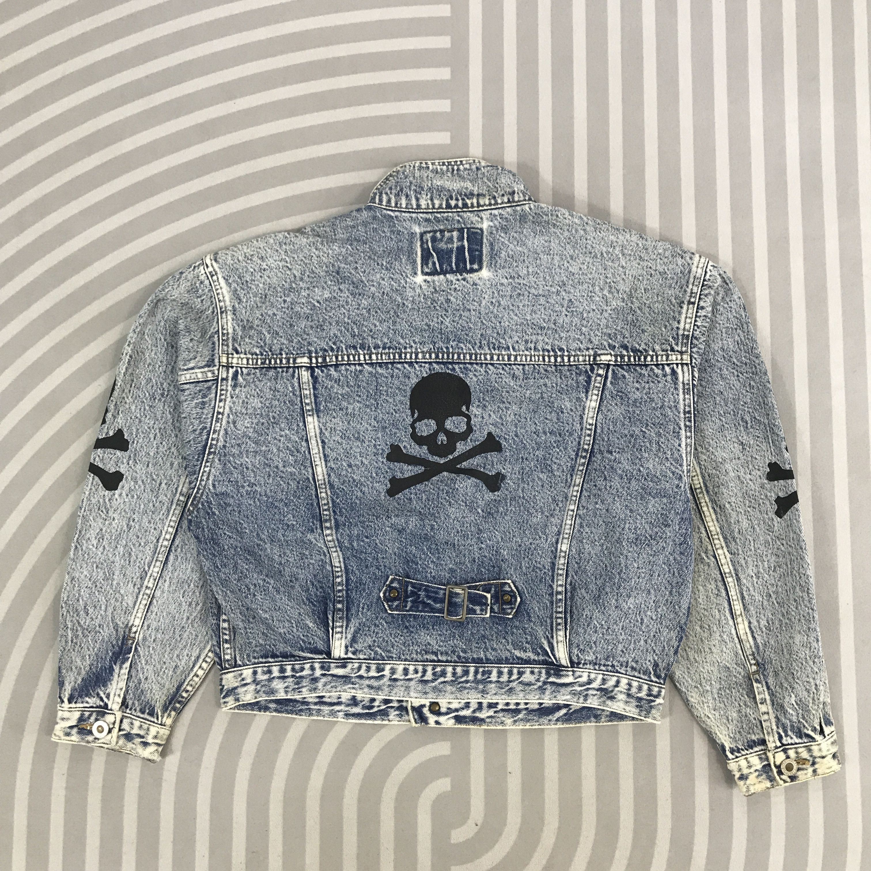 Big John × Vintage Vintage Big John Denim Skull art design Jacket Size US L / EU 52-54 / 3 - 1 Thumbnail