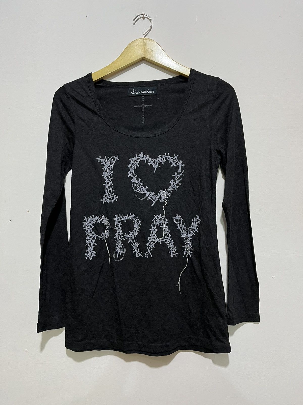 image of Archival Clothing Heaven And Earth Cross Long Sleeves in Black, Men's (Size XS)