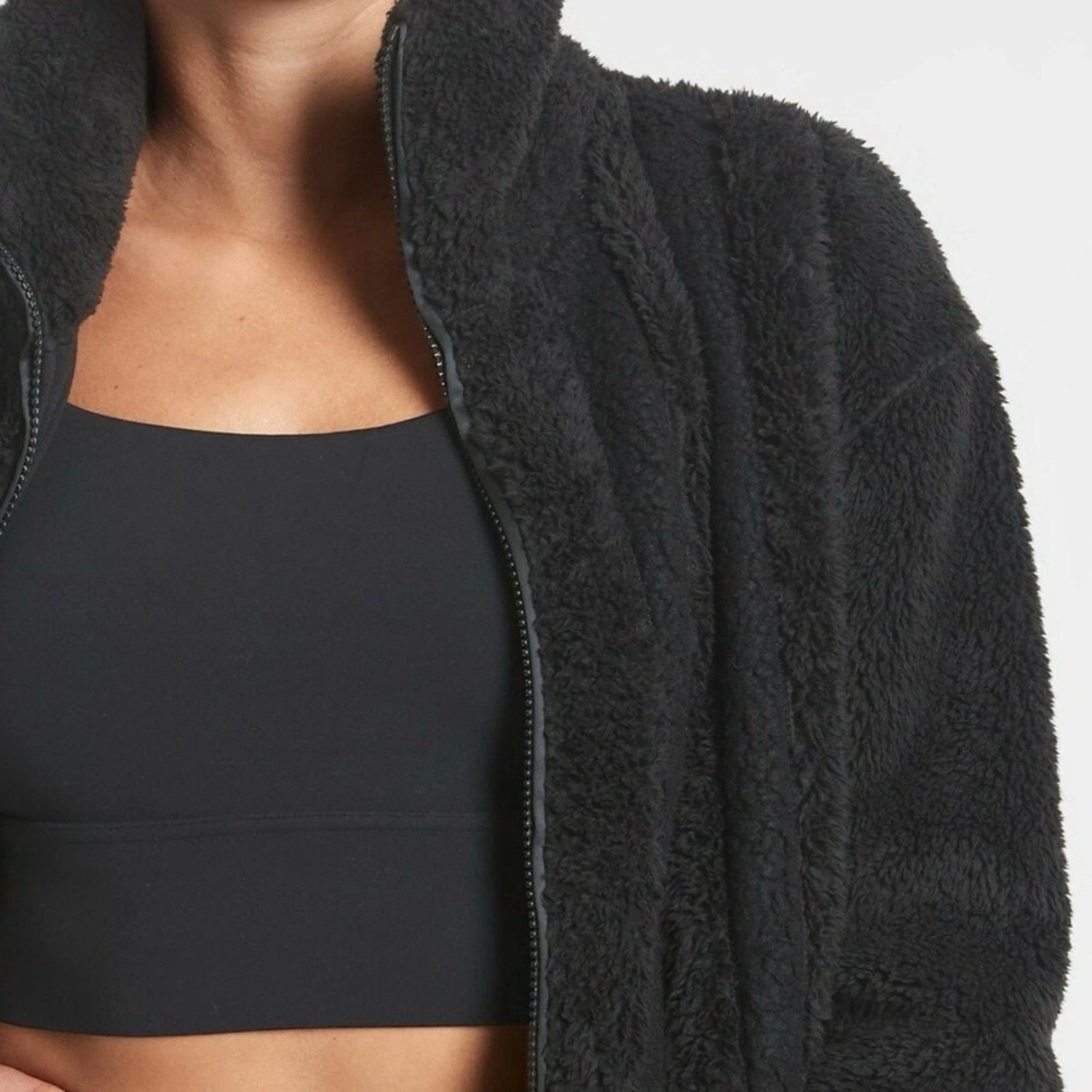 Athleta Athleta Willow Fleece Sherpa Bomber Jacket Women’s XS Black Size XS / US 0-2 / IT 36-38 - 5 Thumbnail