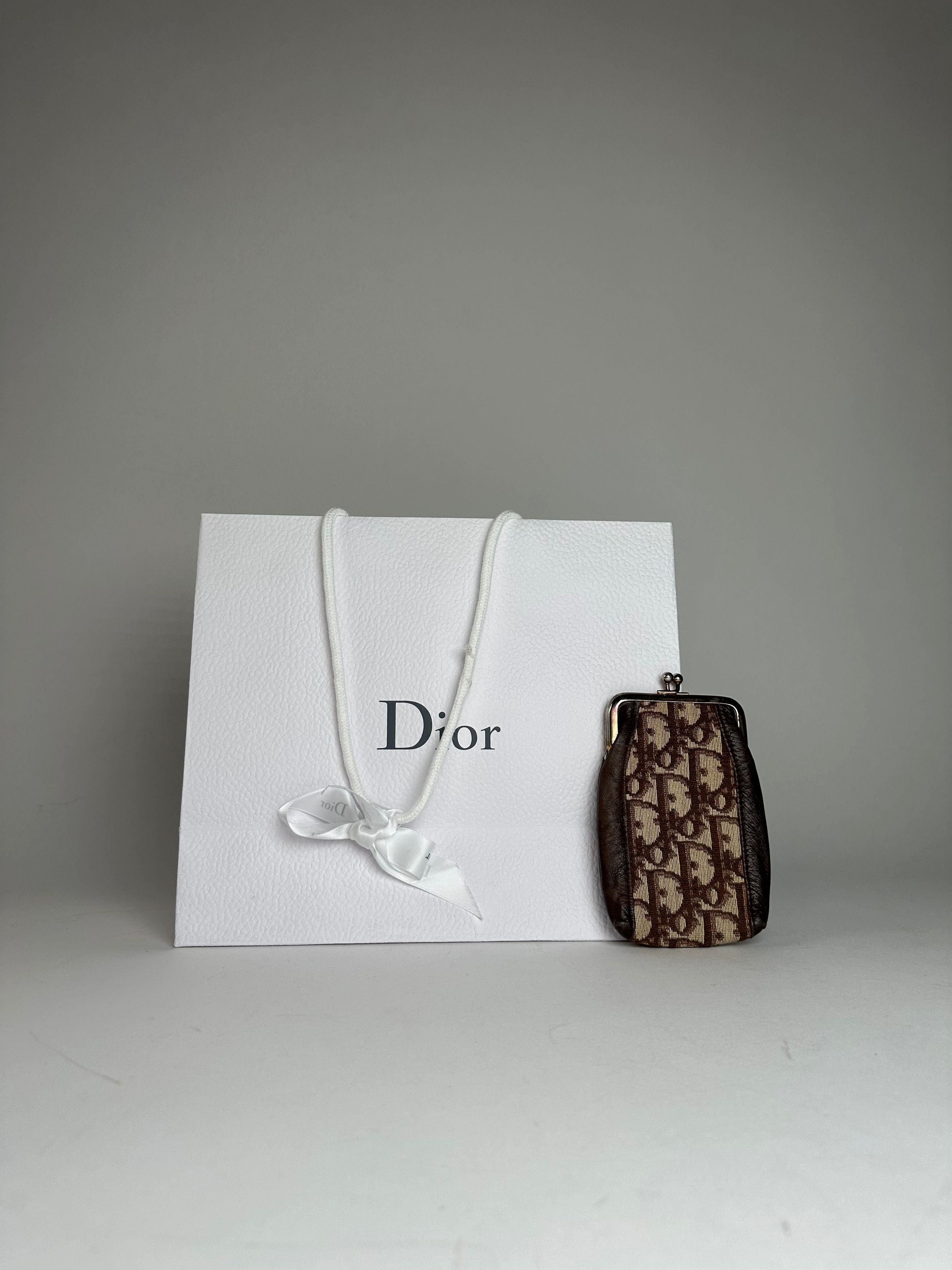 Dior Vintage Oblique Monogram Purse Beige Brown Size ONE SIZE - 1 Thumbnail