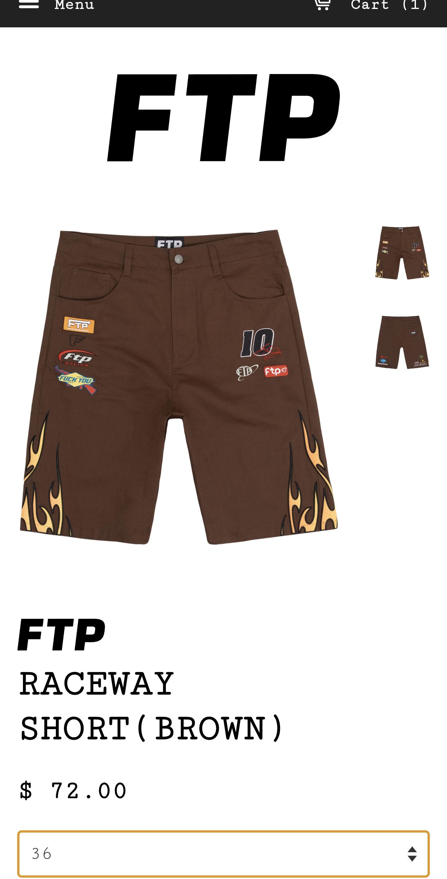 Fuck The Population FTP Racing shorts Size US 36 / EU 52 - 1 Thumbnail