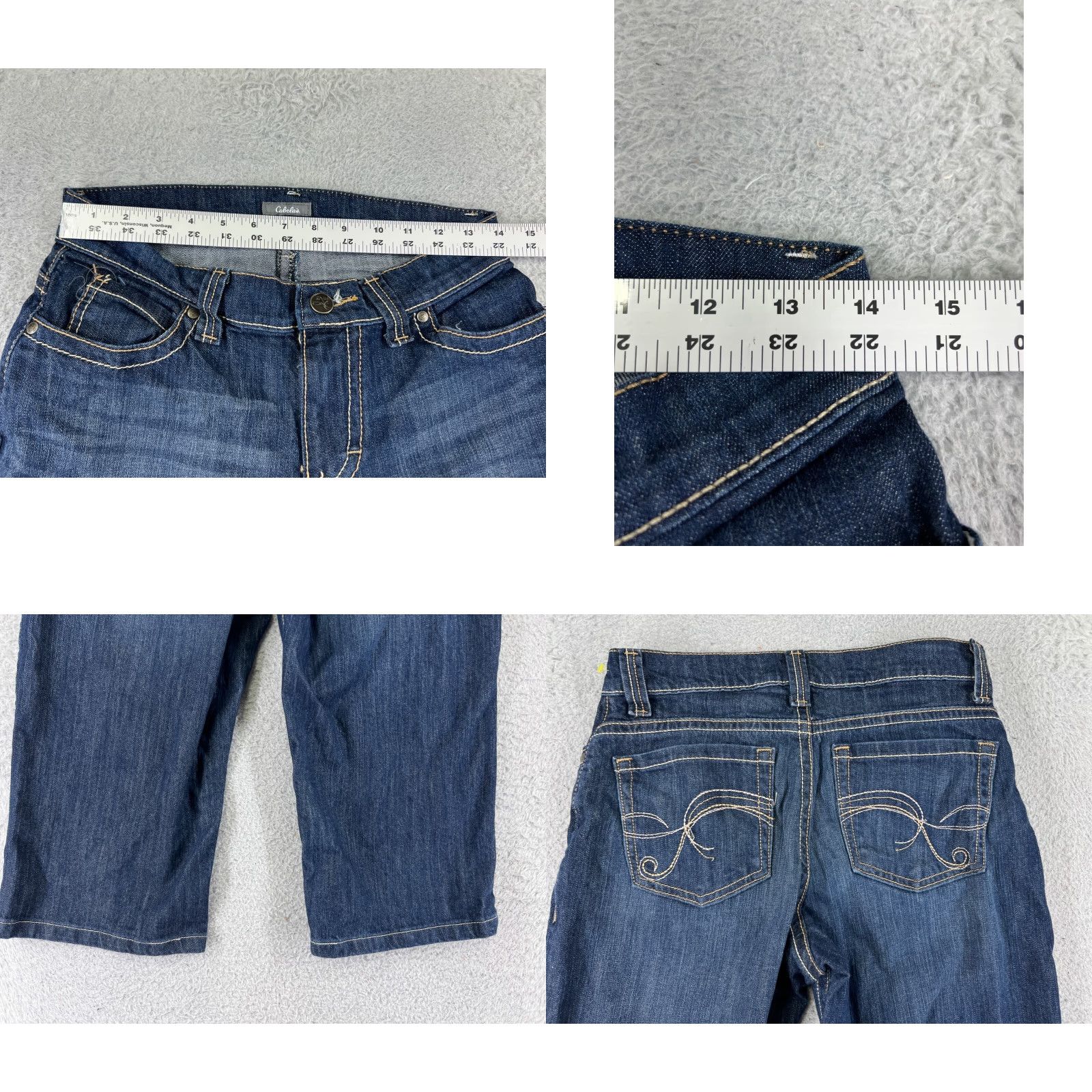 Vintage Cabela's Shorts Women's 4 Blue Denim Cotton Blend Walking Hiking 26x17 Denim Blue Outdoor 90s? Size 27" / US 4 / IT 40 - 9 Thumbnail