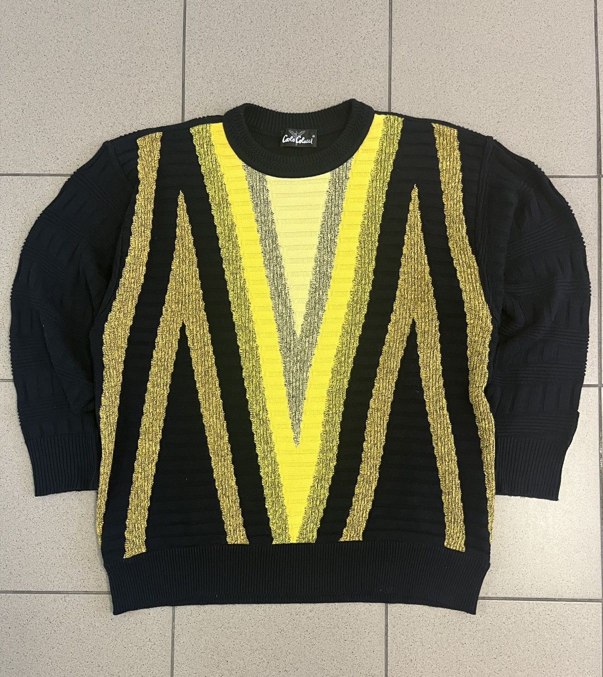 Carlo Colucci Carlo Colucci Vintage Knit Sweater 90s Coogi Style Biggie Size US L / EU 52-54 / 3 - 2 Thumbnail