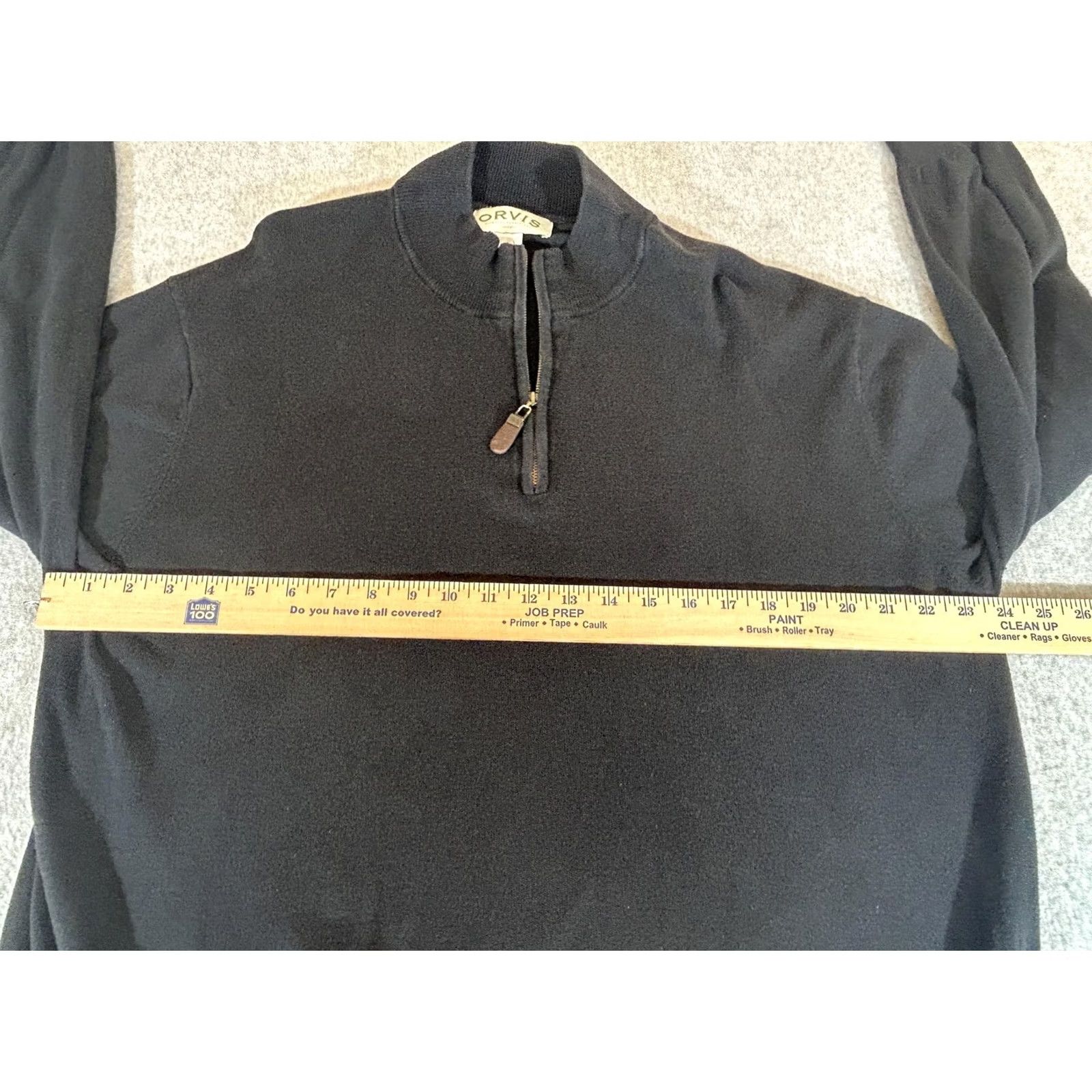 Orvis Orvis Sweater Mens XL Black Cotton Silk Cashmere 1/4 Zip Mock Neck Pullover Knit Size US XL / EU 56 / 4 - 2 Thumbnail