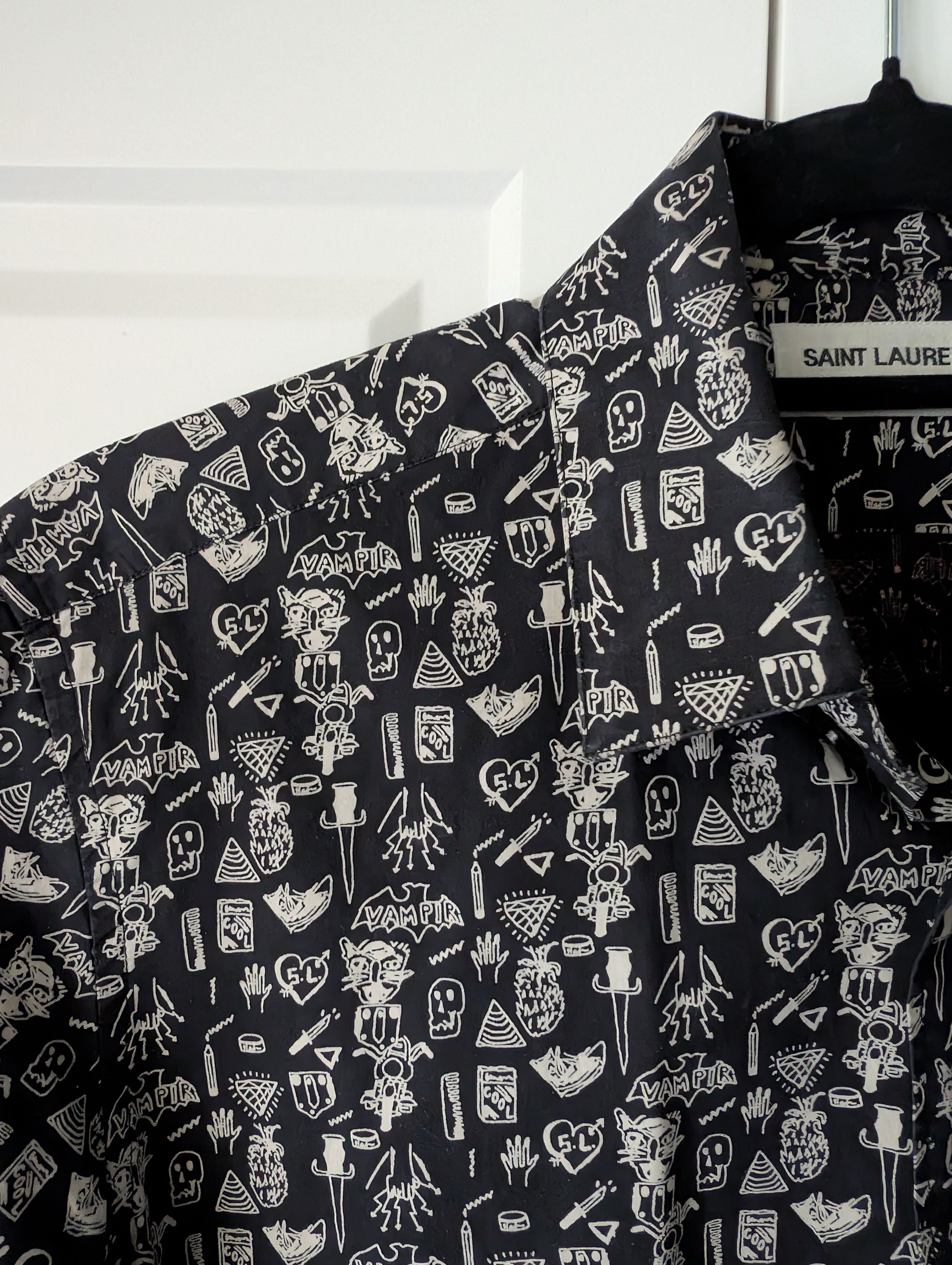 Hedi Slimane × Saint Laurent Paris FW14 Hedi Slimane Hunx & Punx Doodle Button Up Size US S / EU 44-46 / 1 - 4 Thumbnail