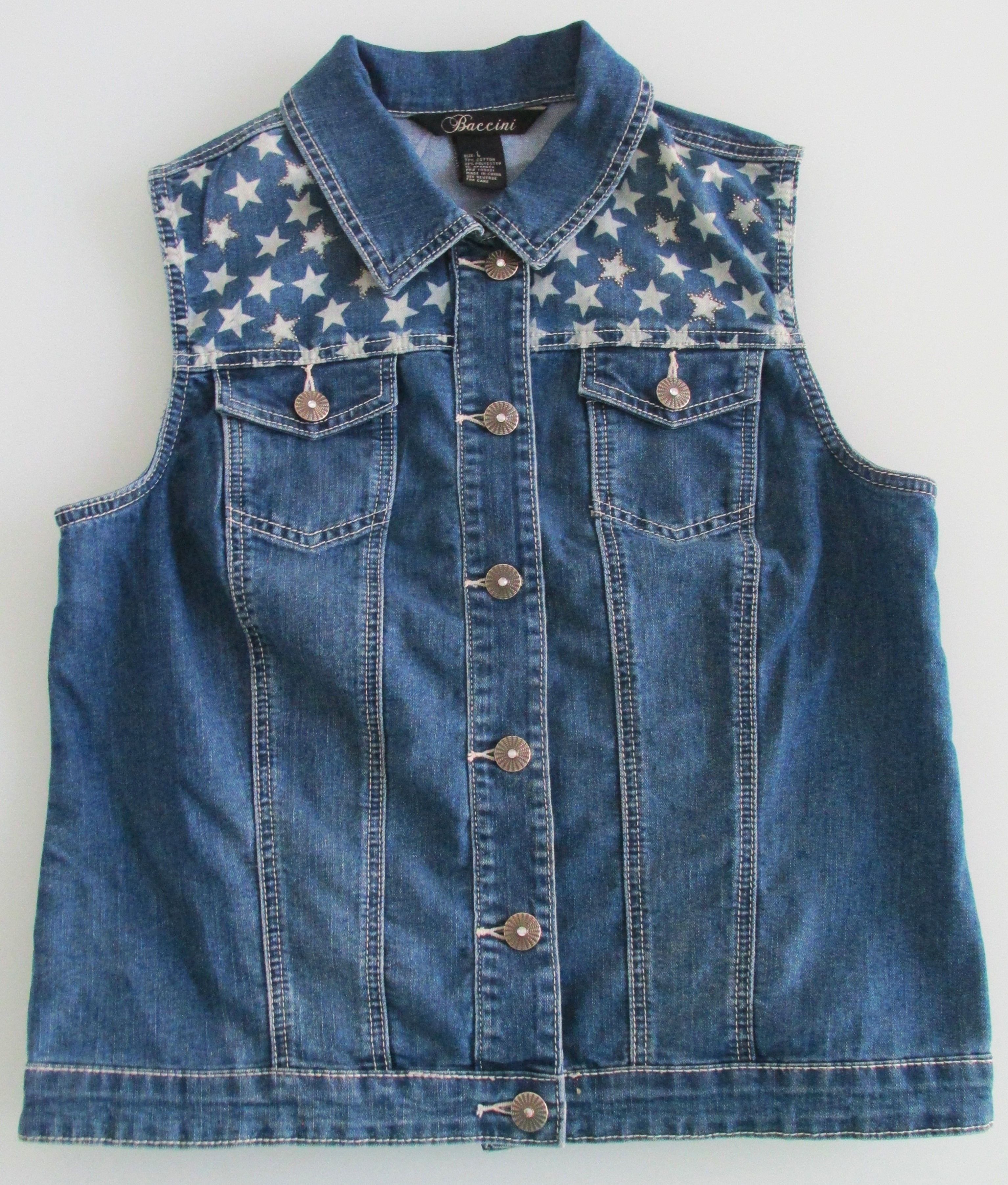 Other Baccini Women's Denim Sleeveless Shirt Size Large Size L / US 10 / IT 46 - 1 Thumbnail