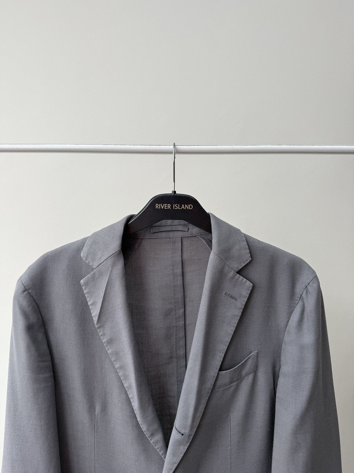 Lardini Vintage Lardini Men’s Grey Textured Blazer Jacket Size 50R - 5 Thumbnail