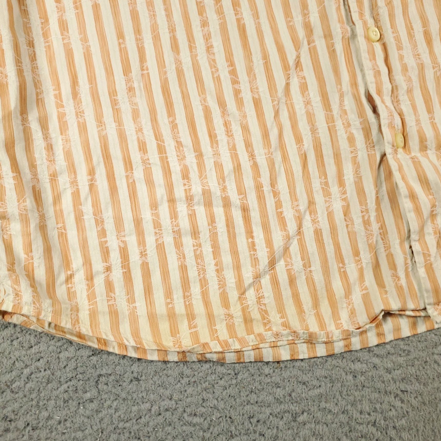 Tommy Bahama VINTAGE Tommy Bahama Shirt Mens XL Orange Striped Button-Up Long Sleeve Casual Formal Beach Classic Men's XL Orange Striped Button-Up Shirt Size US XL / EU 56 / 4 - 3 Thumbnail
