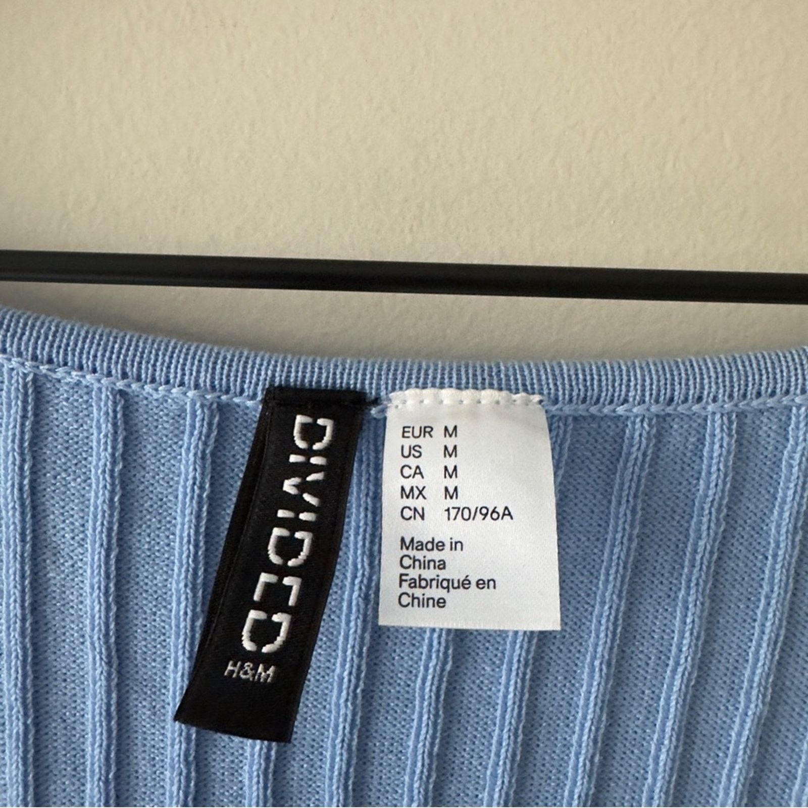 H&M H&M Divided Light Blue Ribbed Midi Dress Slit Sides Solid M Size M / US 6-8 / IT 42-44 - 8 Thumbnail