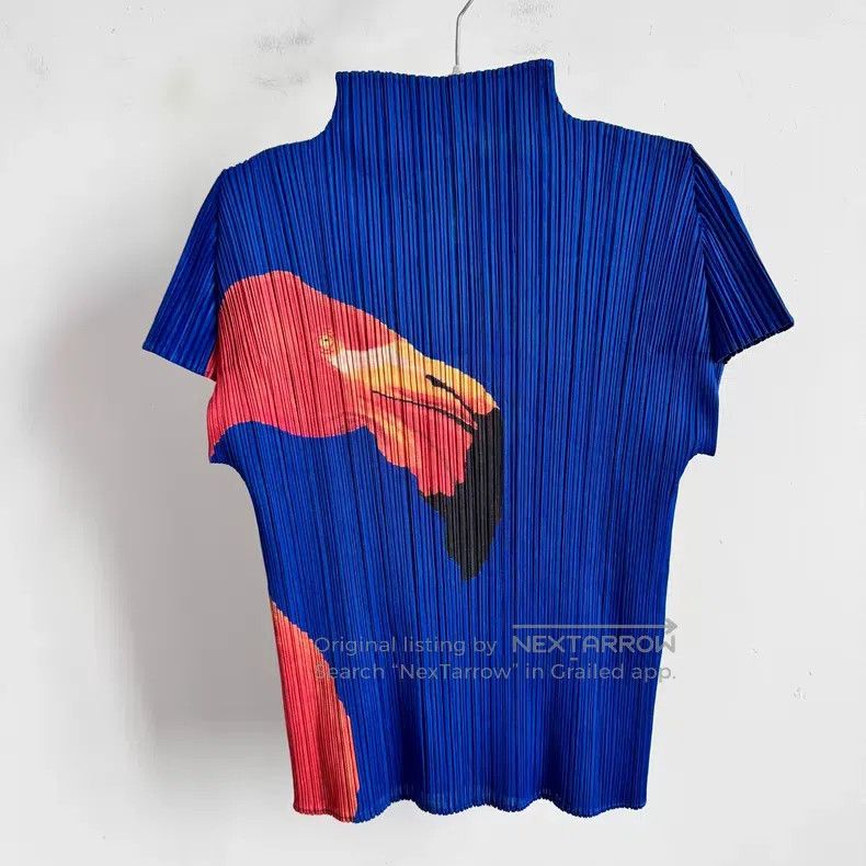 Issey Miyake Issey Miyake Blue Short Sleeve Size L / US 10 / IT 46 - 1 Thumbnail