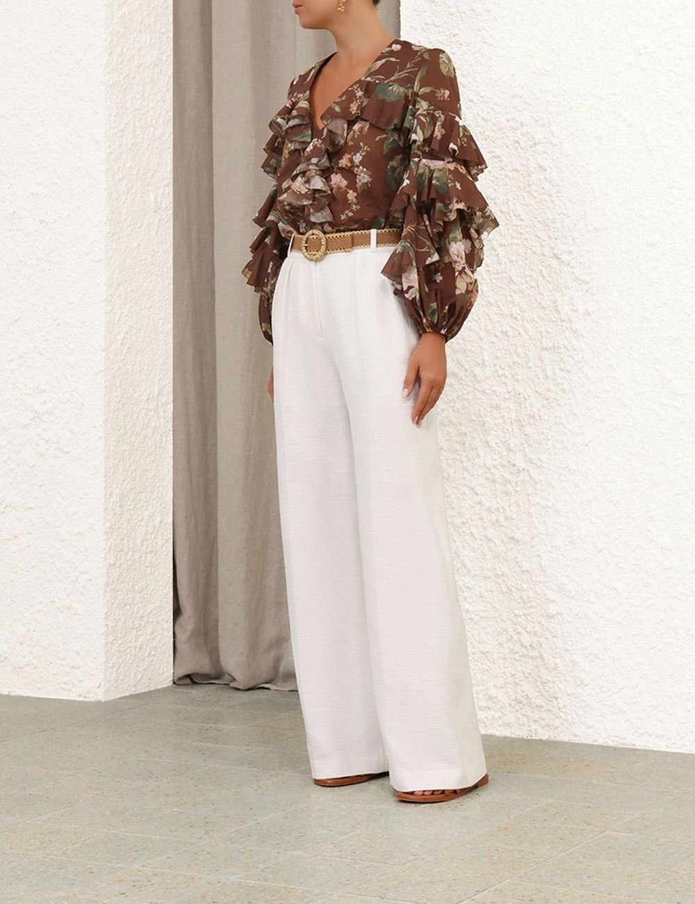 Zimmermann oc11z1025 Acacia Ruffle Blouse in Multicolor Size S / US 4 / IT 40 - 8 Thumbnail