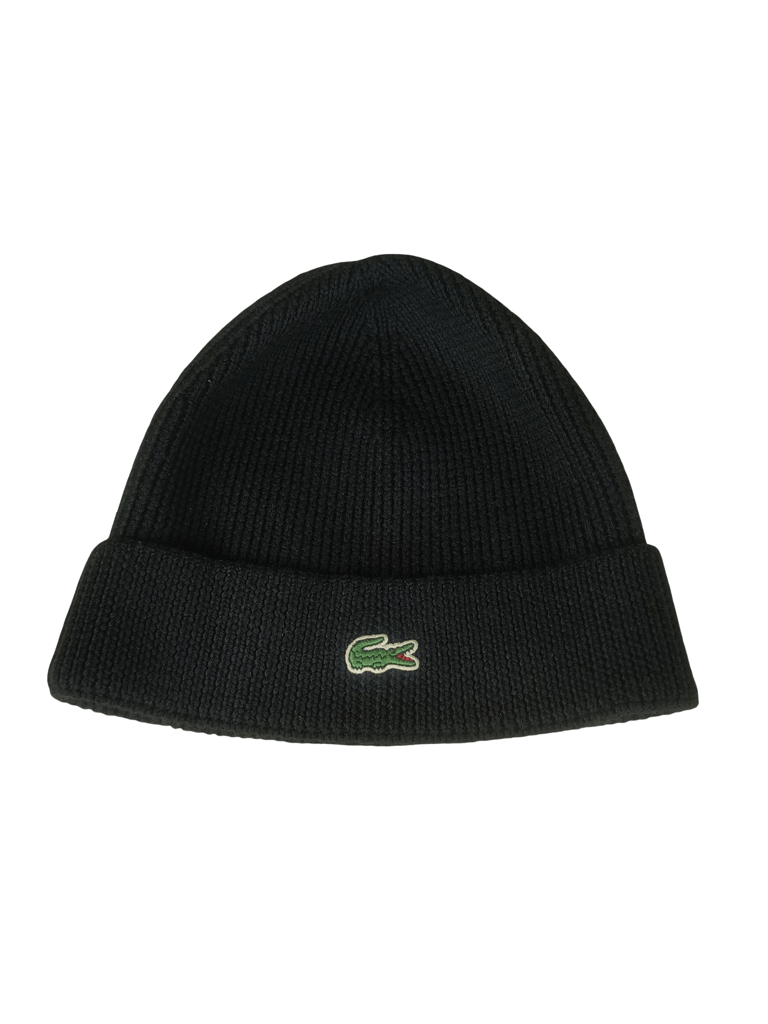 Lacoste Lacoste Ribbed Knit Croc Logo Wool Cuffed Winter Beanie Hat Size ONE SIZE - 1 Thumbnail