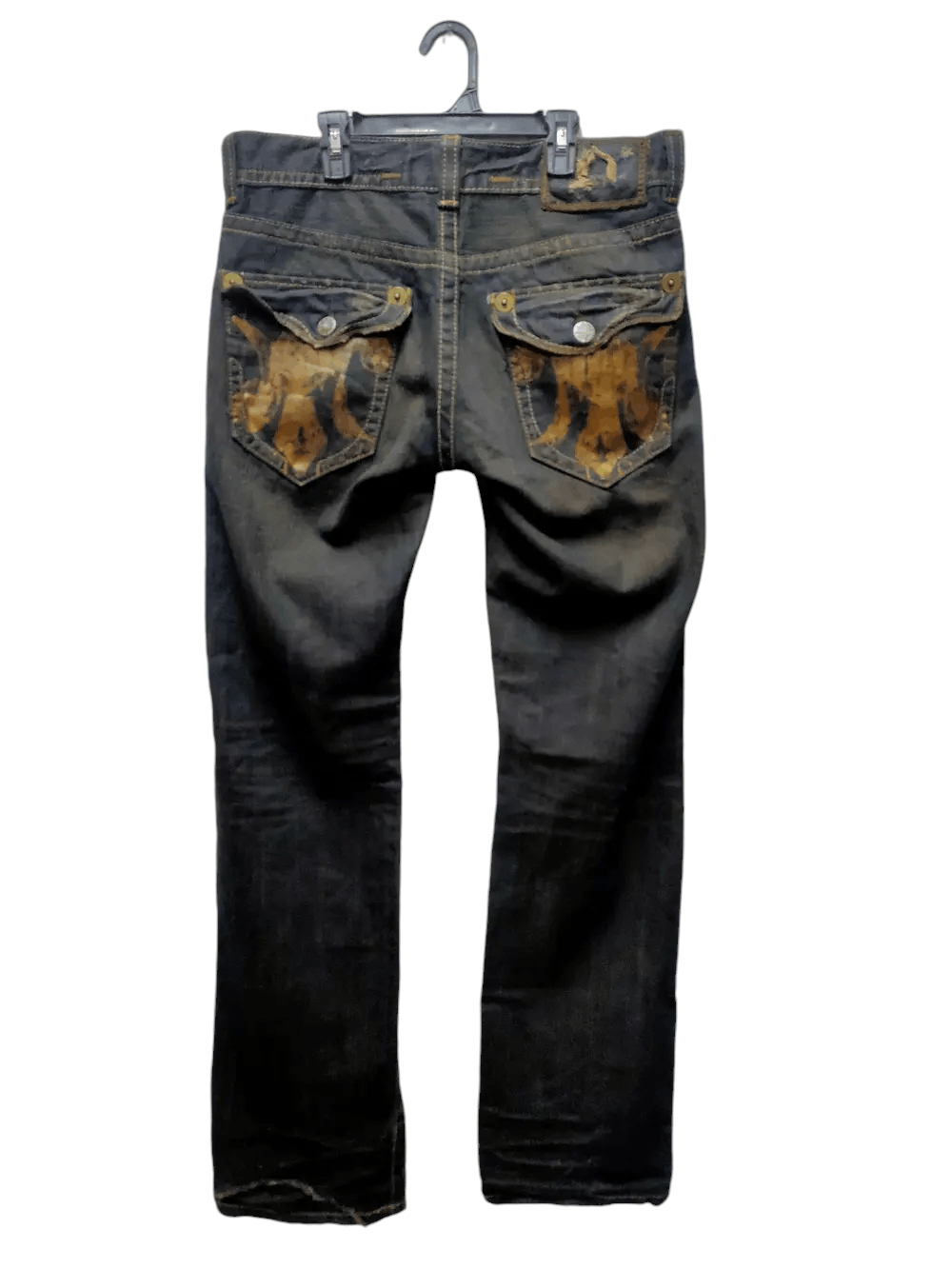 MEK Mek japanese distressed low waist denim Size US 33 - 1 Thumbnail