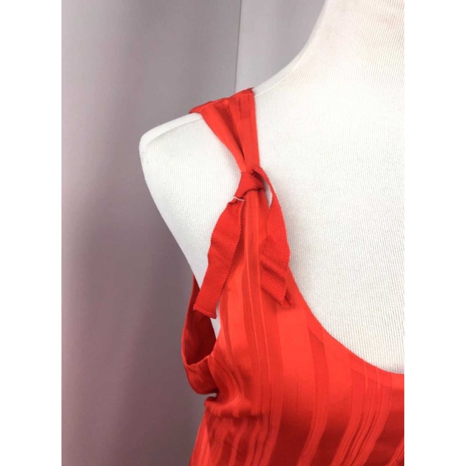 Vintage VINTAGE SPIEGEL Red Dress SHEATH Waterfall Striped 16 NWT Knee-Length Sleeveless Halter Blouson Dressy Womens Mens? Size XXL / US 16-18 / IT 52-54 - 4 Thumbnail
