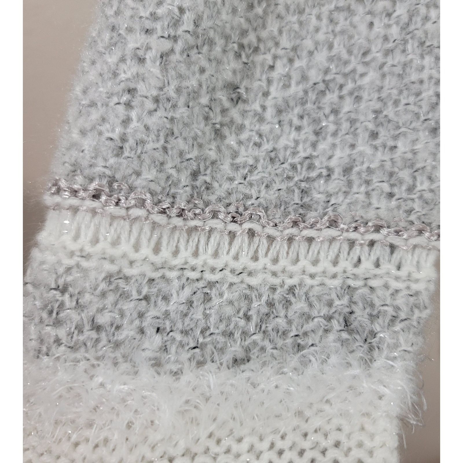 Other Maurices Gray White Knitted Cowl Neck Sweater Large Soft Size L / US 10 / IT 46 - 6 Thumbnail